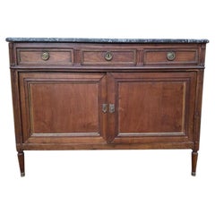 Two-door sideboard Louis XVI period in mahogany with original marble top