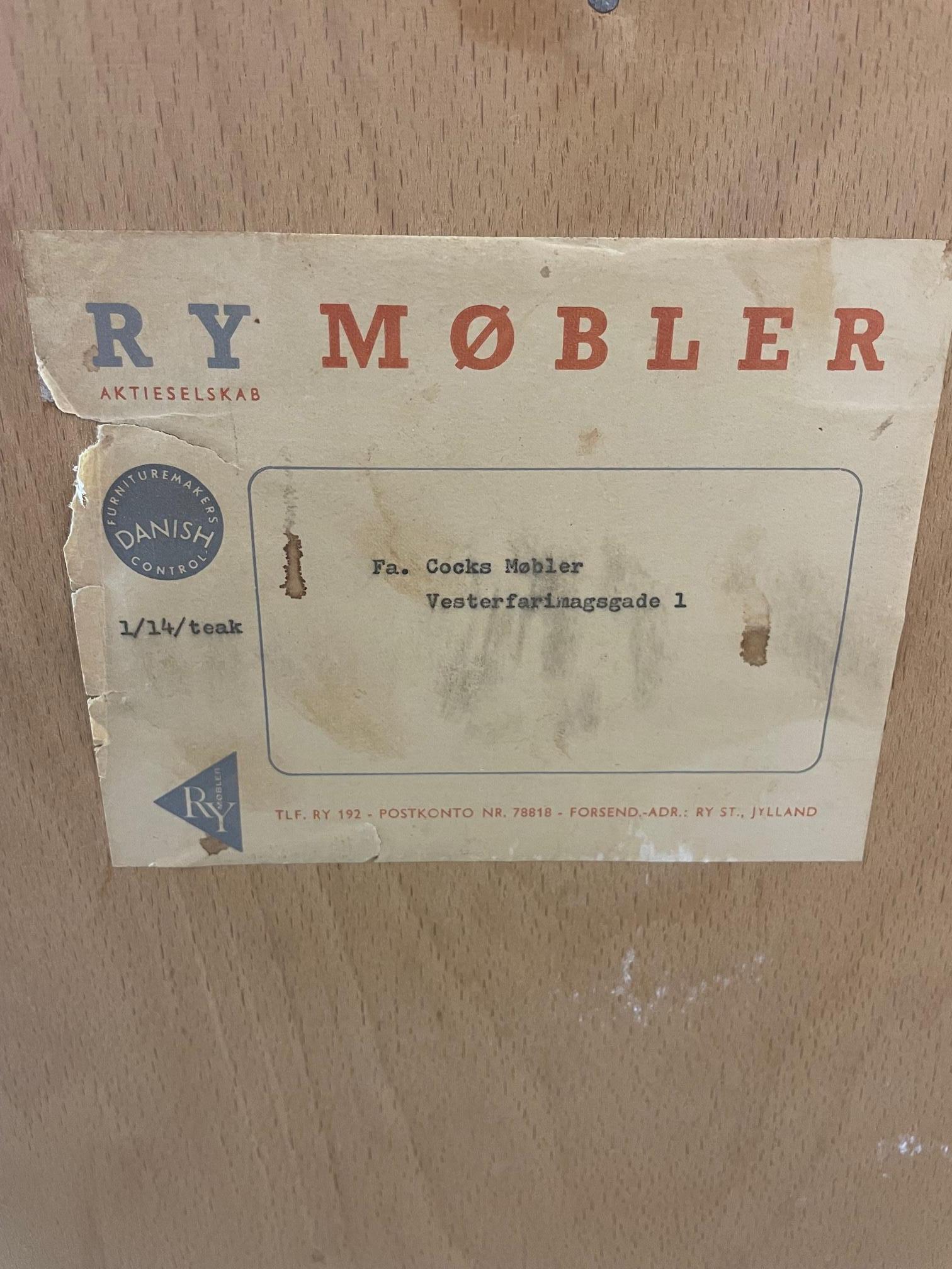 20th Century Two Door Teak Cabinet Hans Wegner for Ry Mobler For Sale