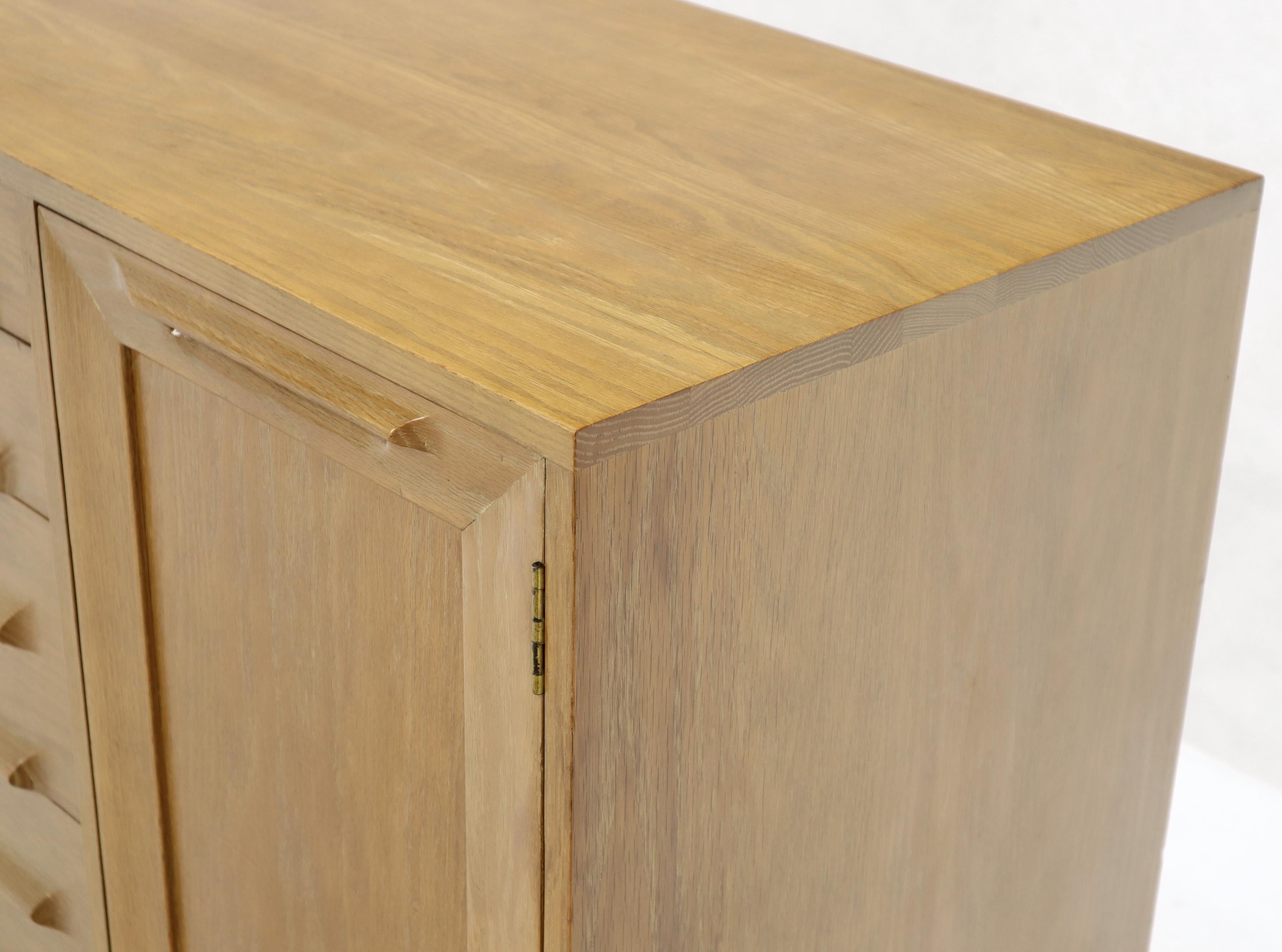Two Door 4 Drawer Limed Cerused Solid Oak Board Cabinet Credenza Dresser For Sale 4