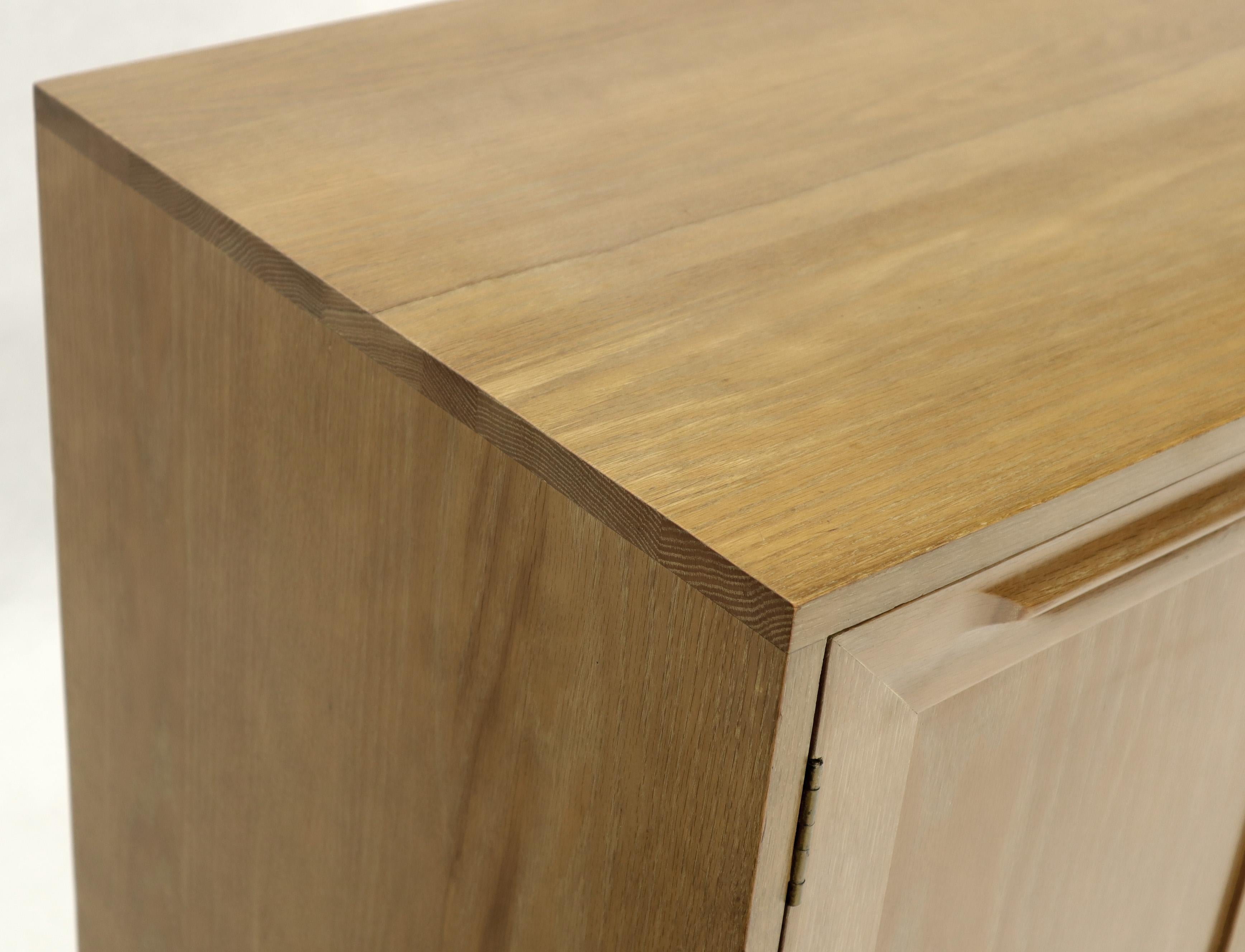 Two Door 4 Drawer Limed Cerused Solid Oak Board Cabinet Credenza Dresser For Sale 7