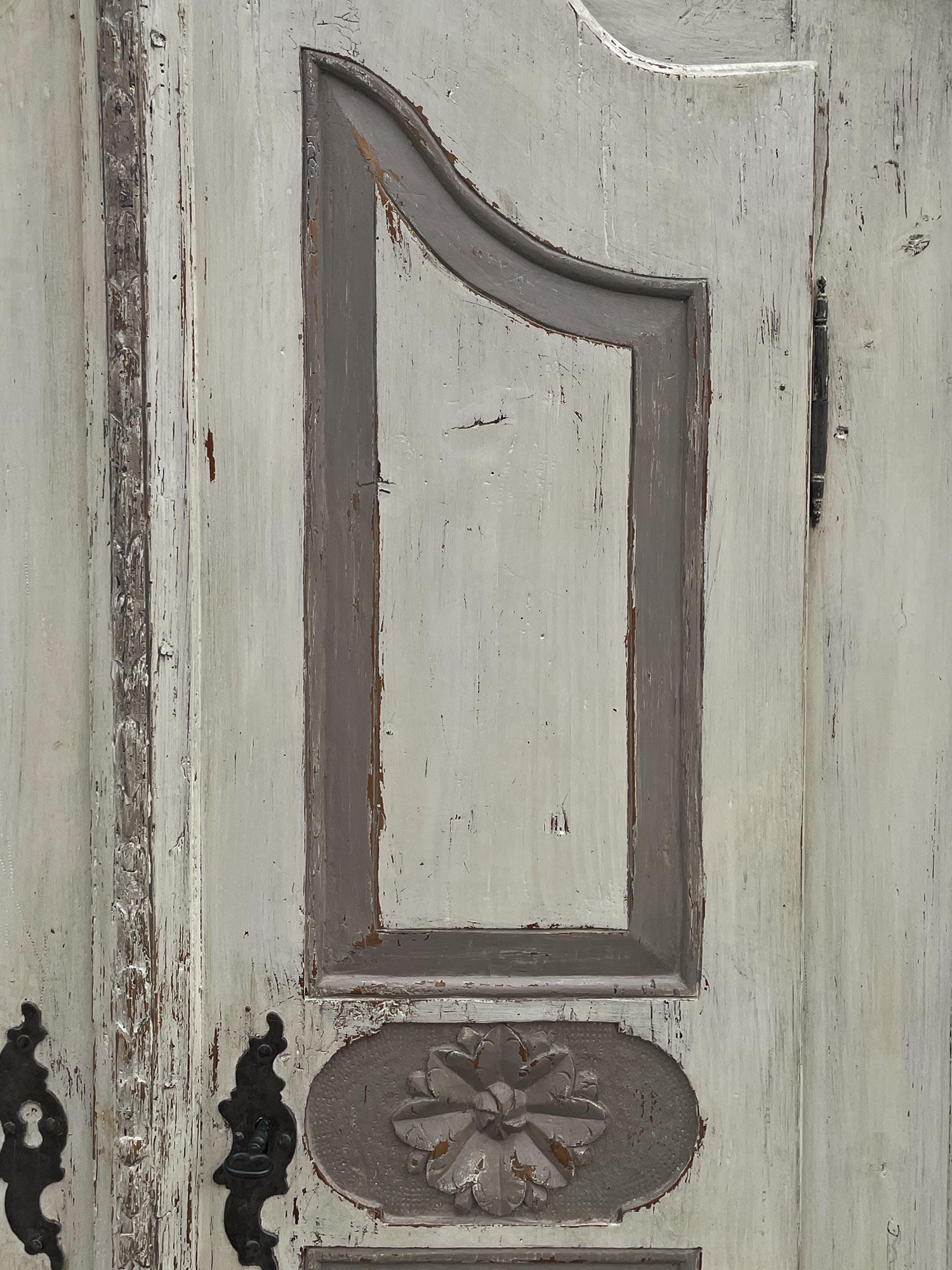 Two Doors European Cabinet in White and Gray 2