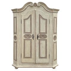 Two Doors European Cabinet in White and Gray