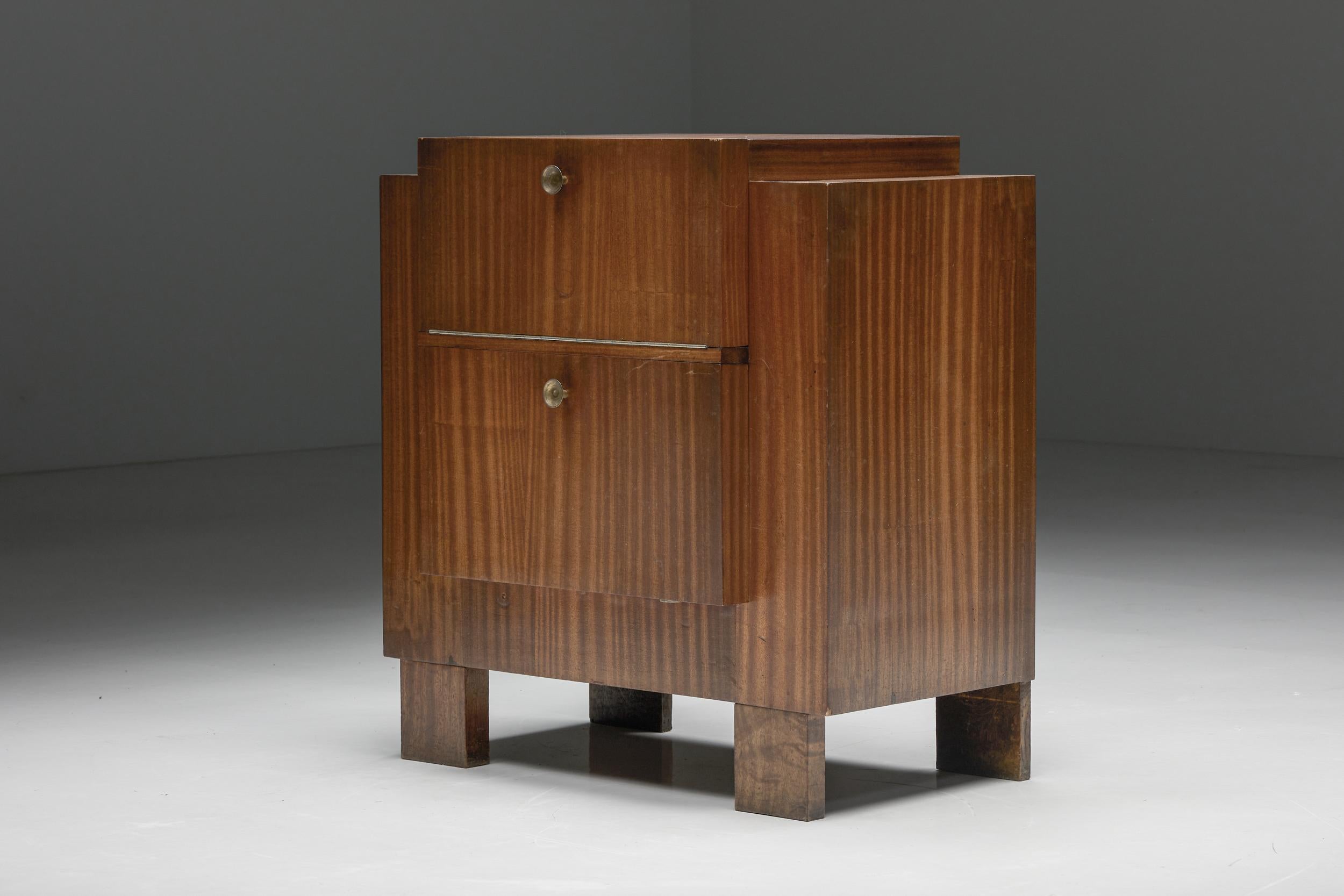 Belgian Two-Doors Cabinet in Modernist Style by John Van Zeeland, Belgium, 1933 For Sale