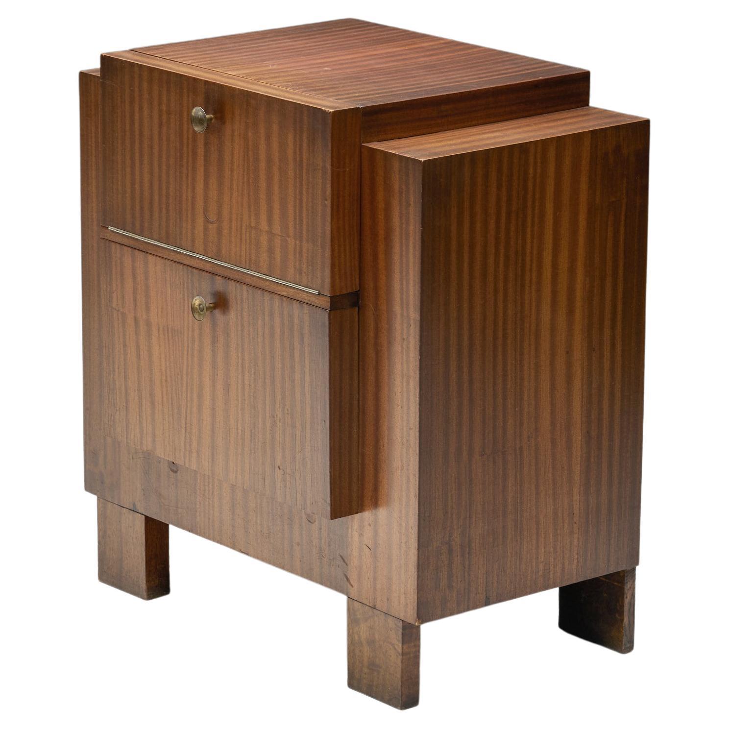 Meuble de rangement à deux étages de style moderniste par John Van Zeeland, Belgique, 1933 en vente