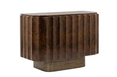 Two Doors Sideboard In Walnut Root with Oxidized Brass Base By José Castro