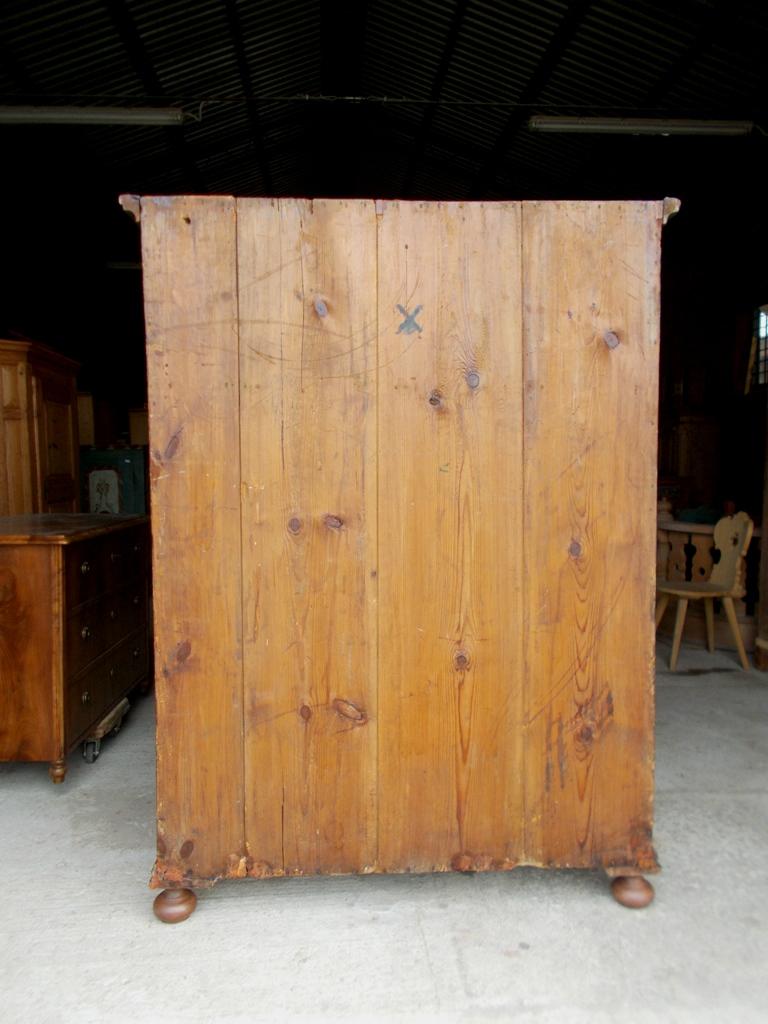 Italian Two Doors Wardrobe Decorated in Fir and Larch Wood For Sale