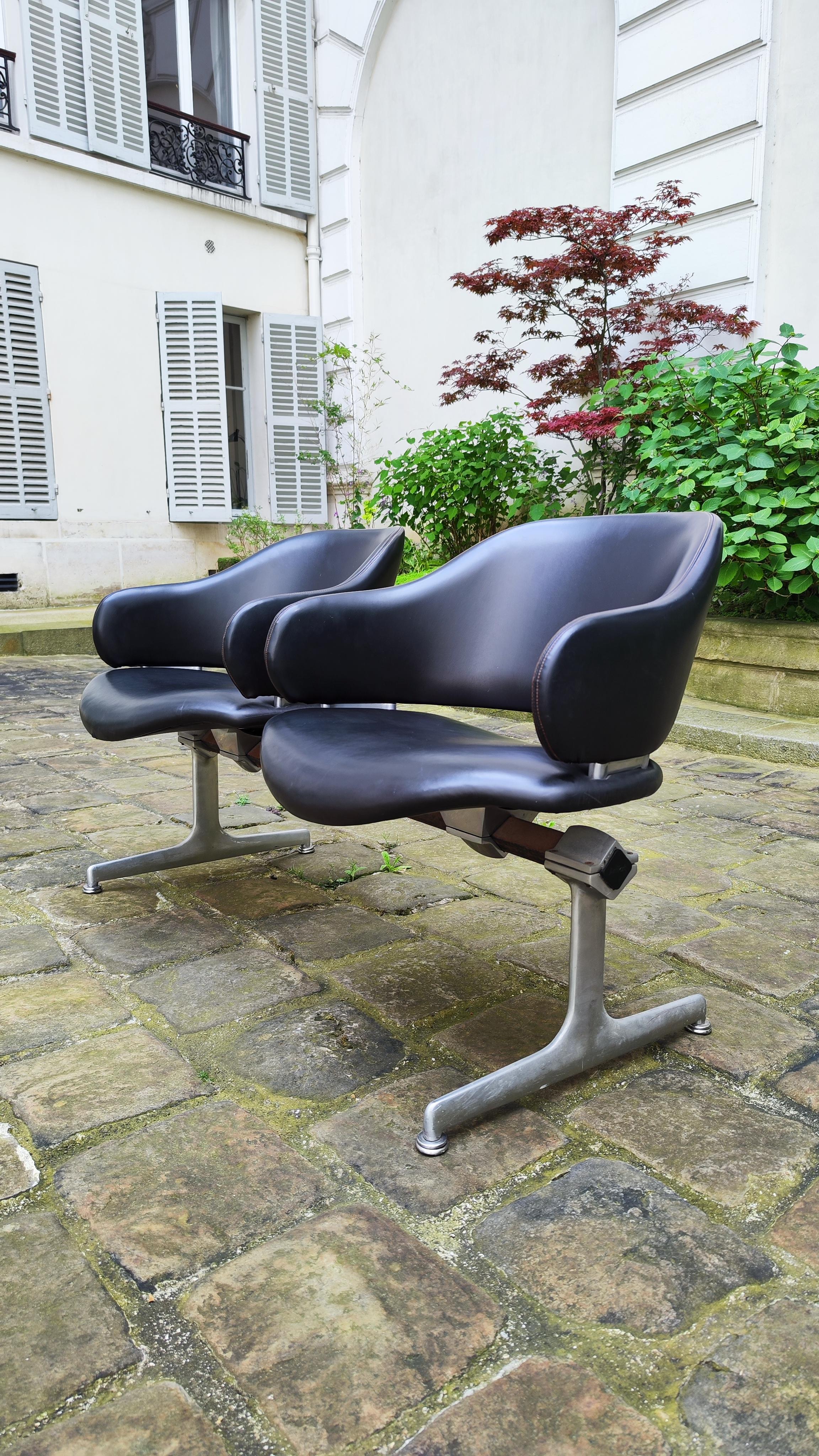 Deux bancs en cuir Geoffrey Harcourt Artifort 60s - 1960 en vente 5