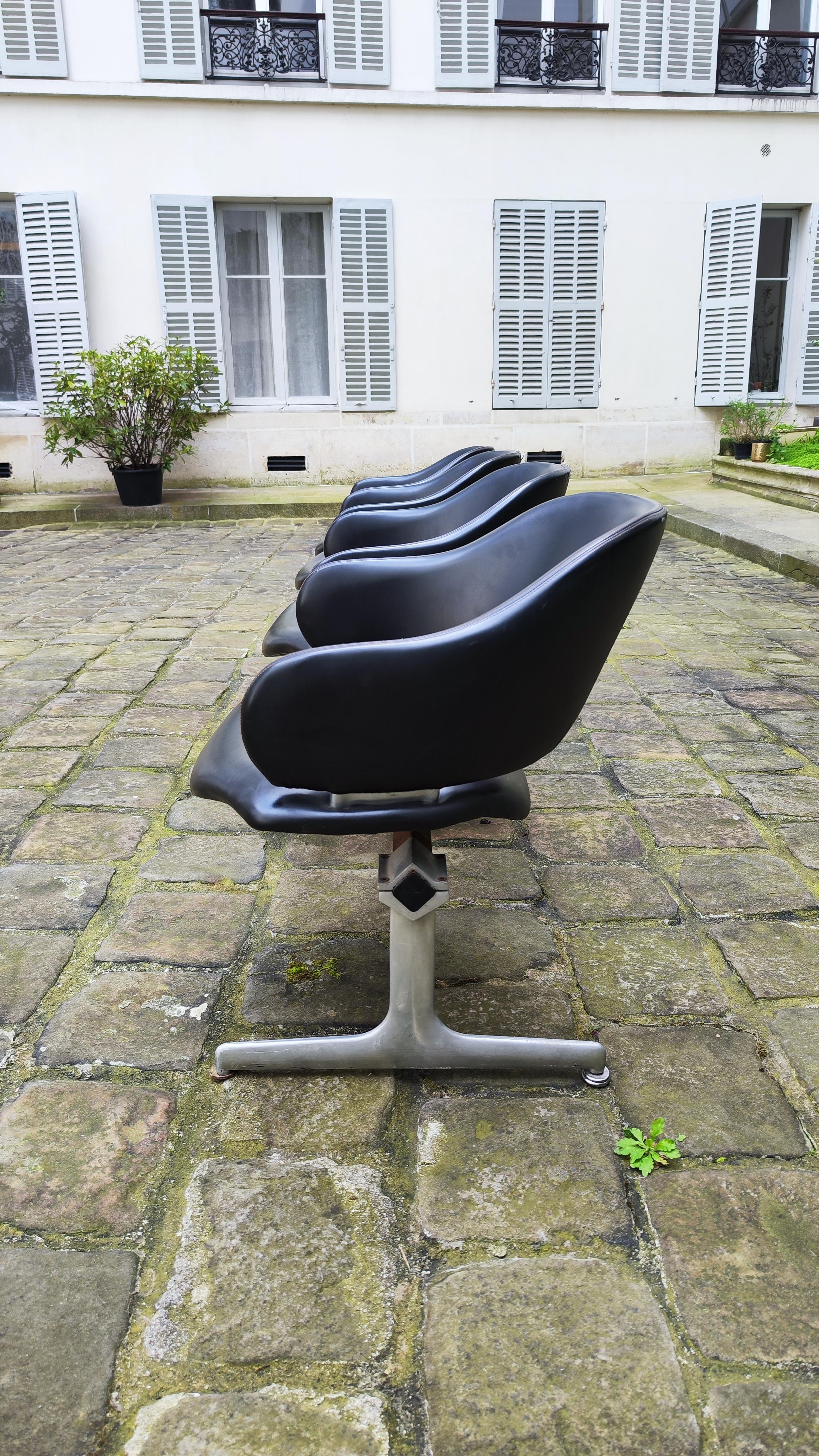 Two Double Chairs leather benches Geoffrey Harcourt Artifort 60s - 1960 For Sale 10