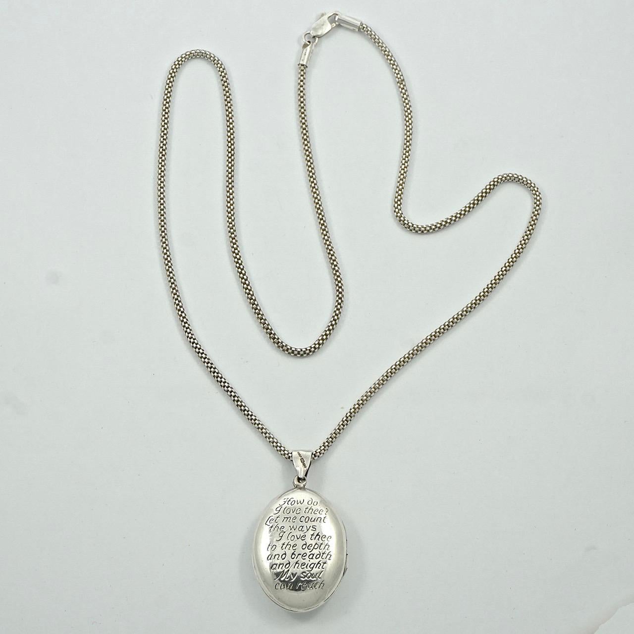 Two Doves and Flower Garland Sterling Silver Locket and Mesh Chain 4