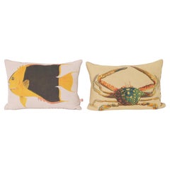 Two Down Filled Linen Throw Pillows, Priced Individually