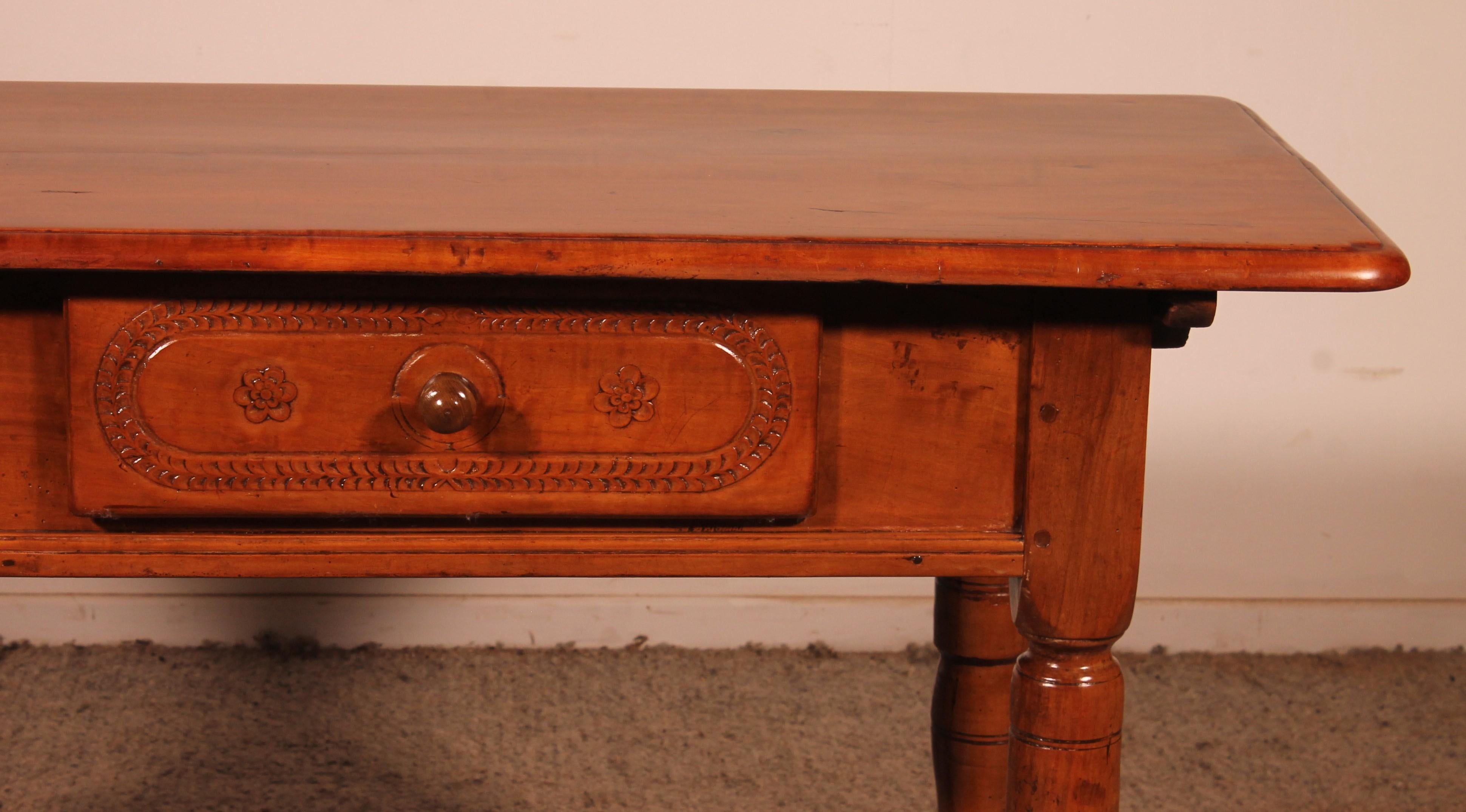 Console à deux tiroirs en bois de cerisier - 18e siècle Bon état - En vente à Brussels, Brussels