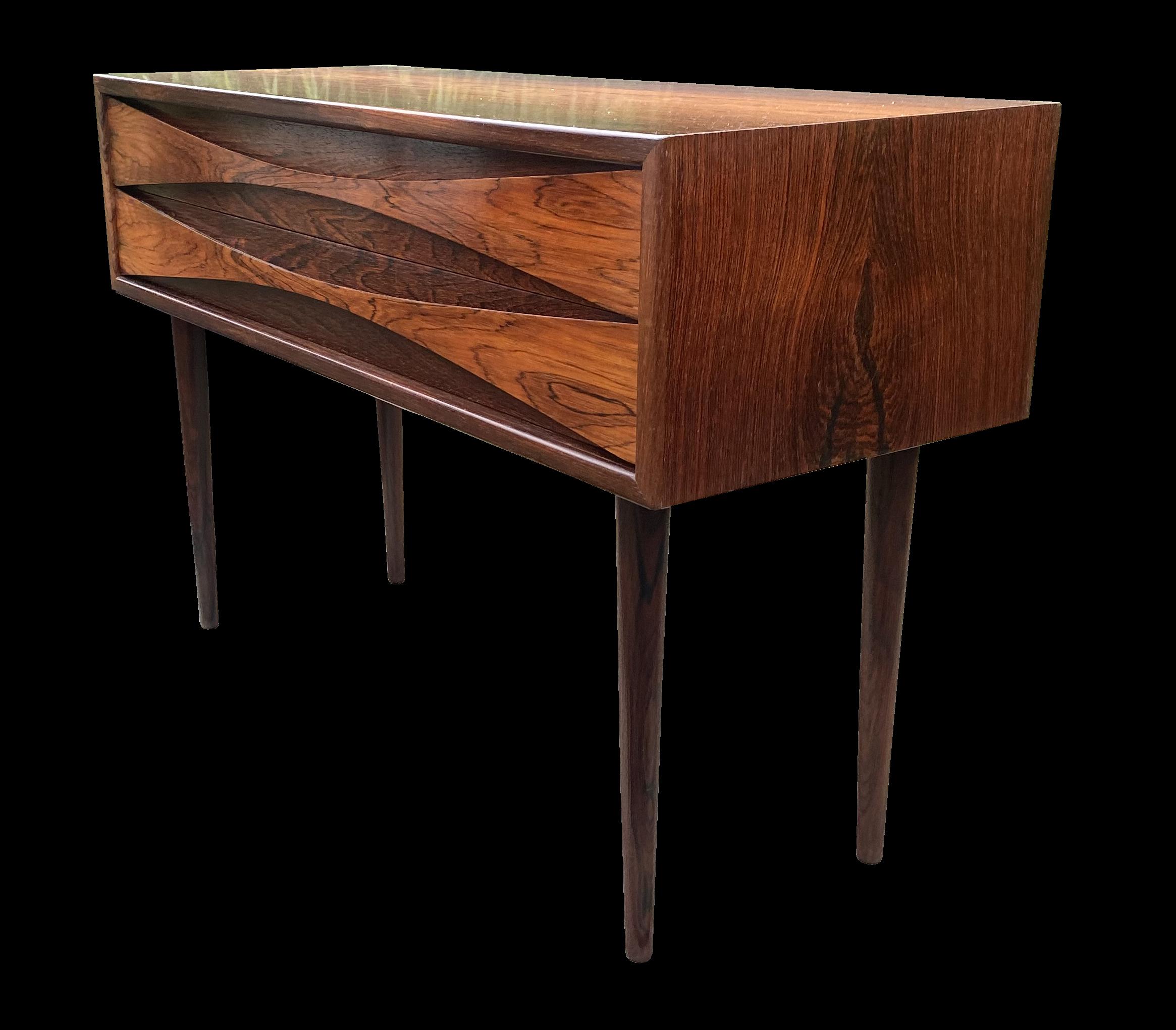 Scandinavian Modern Two Drawer Chest in Rosewood by Niels Clausen for N.C, Mobler