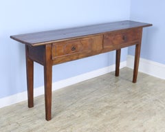 Two Drawer Chestnut Server, Wrought Iron Pulls