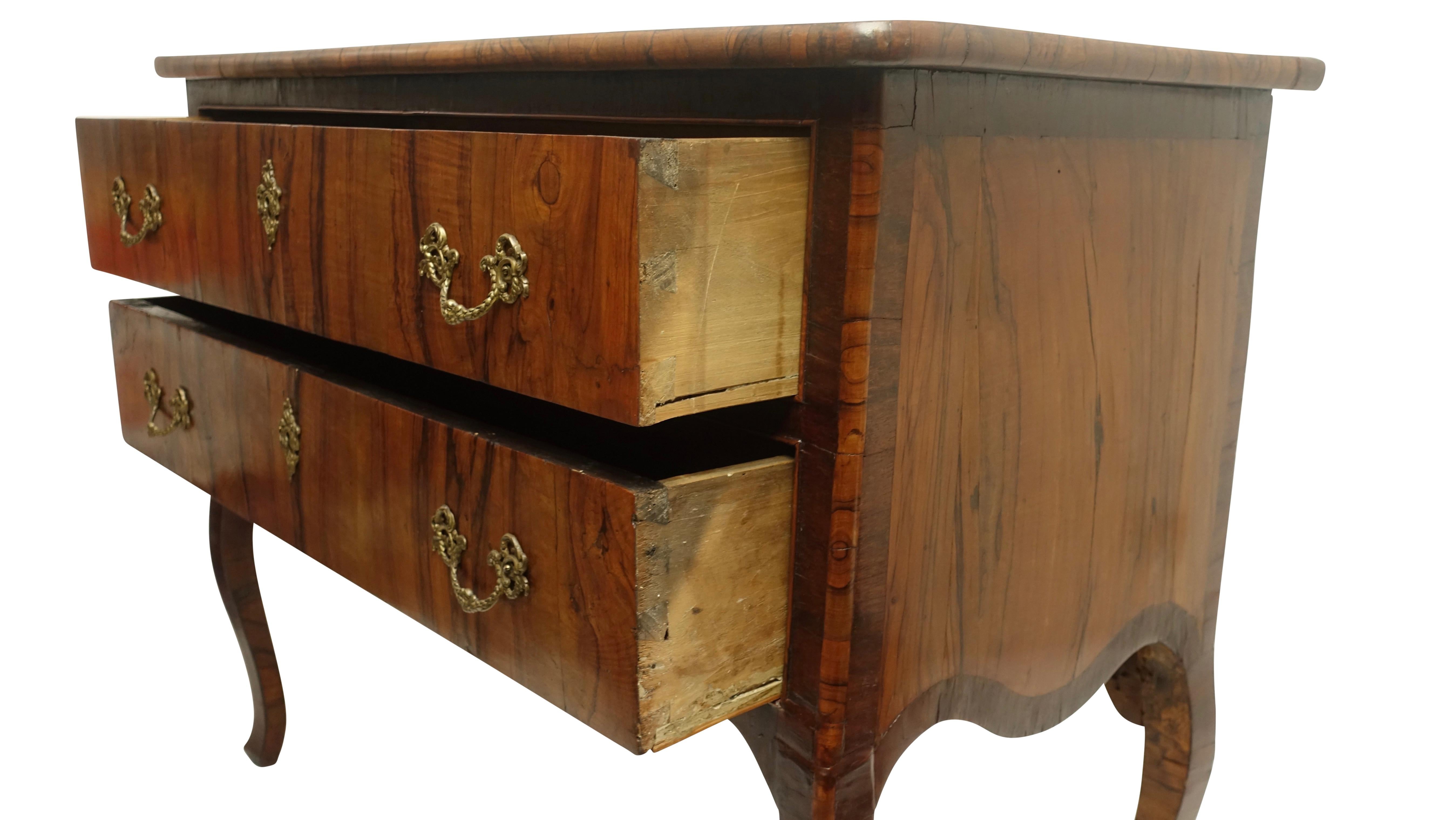 Two-Drawer Commode of Mahogany and Circassian Walnut, Portuguese,  18th Century 2