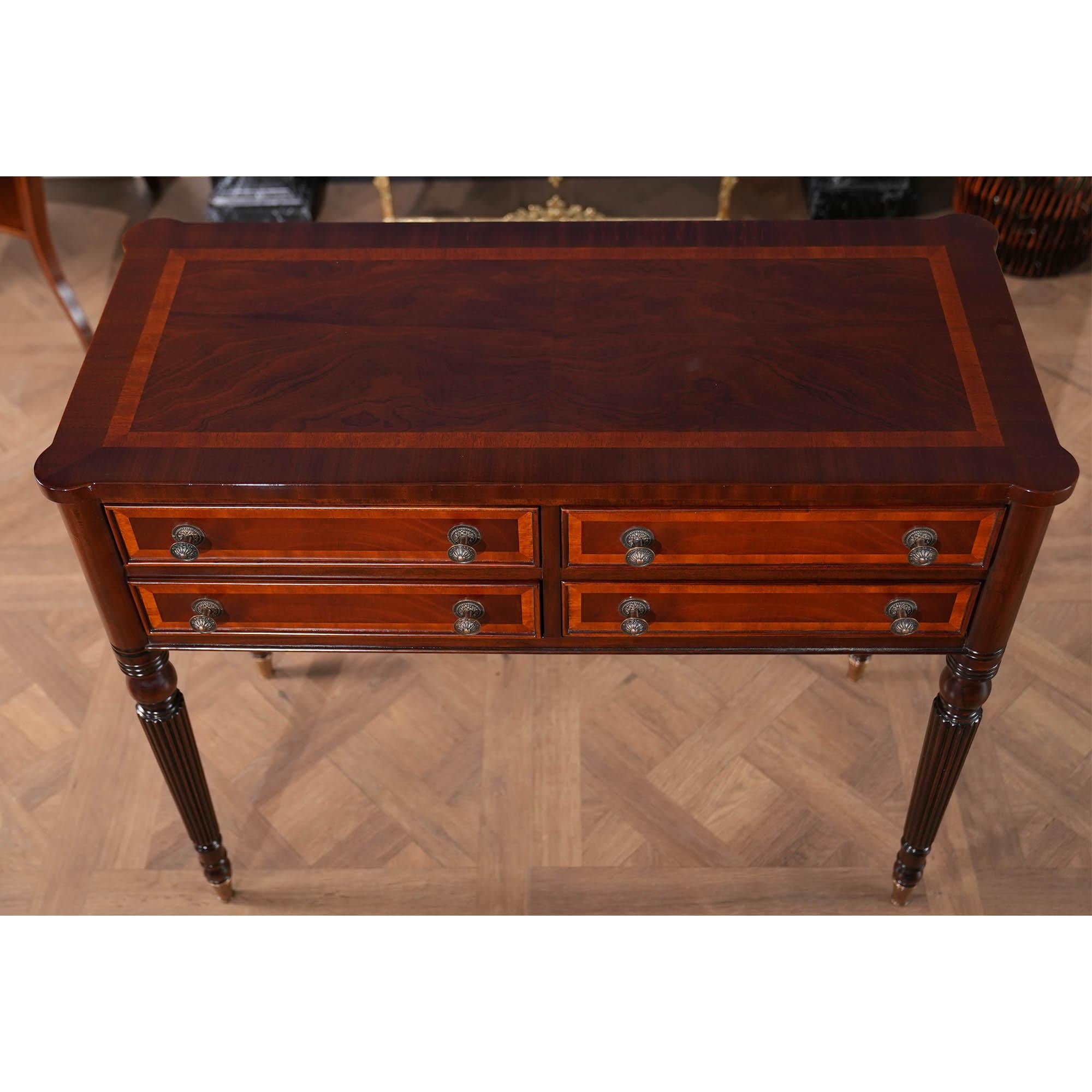 Renaissance Two Drawer Console Table For Sale