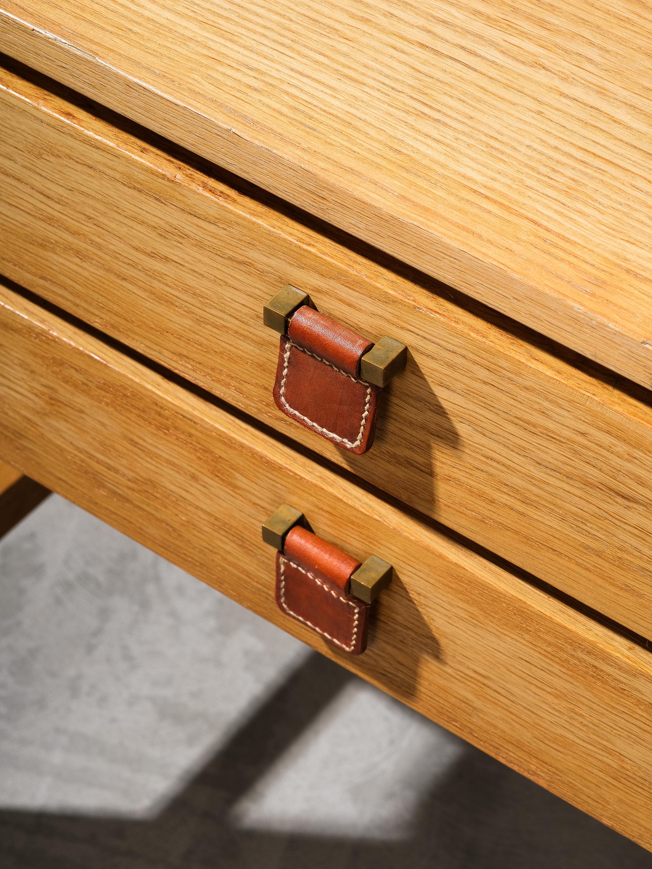 Two Drawer Console Table in Oak Model 