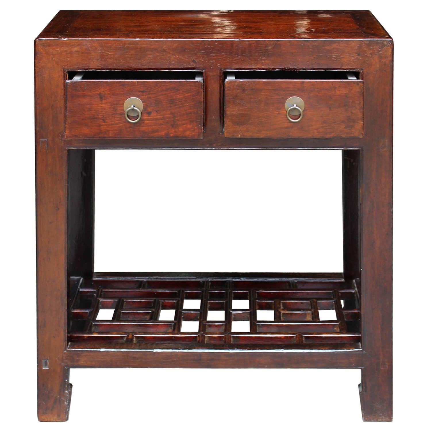 Chinese Two-Drawer Elm Table