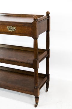 Two-Drawer English Oak Three-Tiered Server