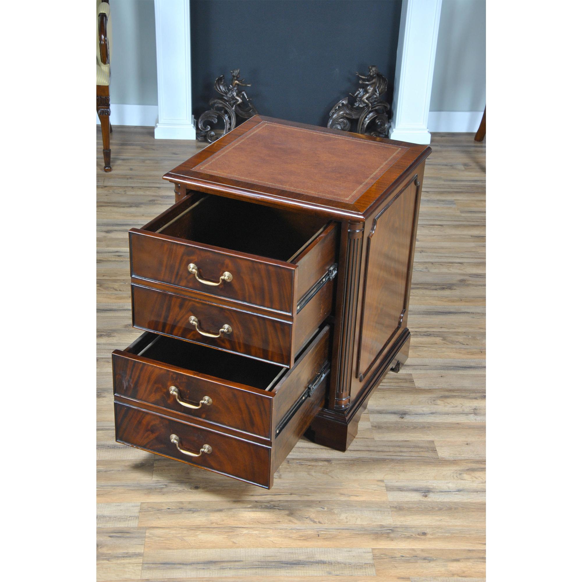 mahogany 2 drawer file cabinet