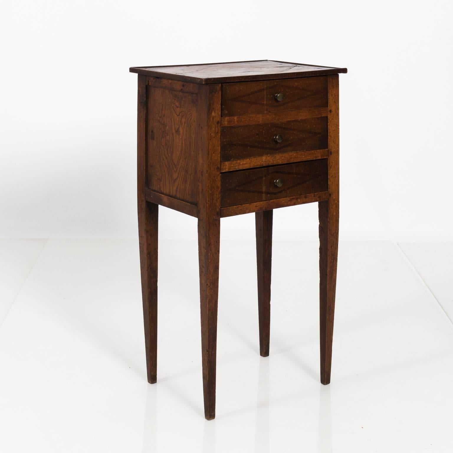 Wood Thee Drawer French Commode, circa 1820