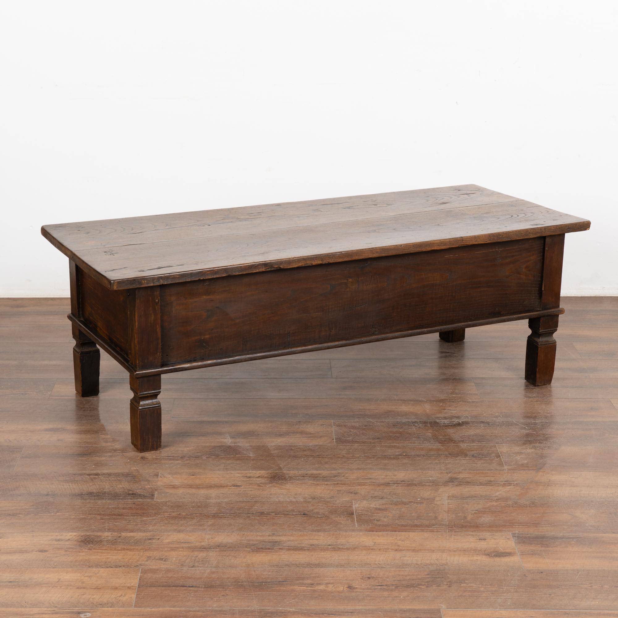 Two Drawer French Country Oak Coffee Table, circa 1820-40 For Sale 7
