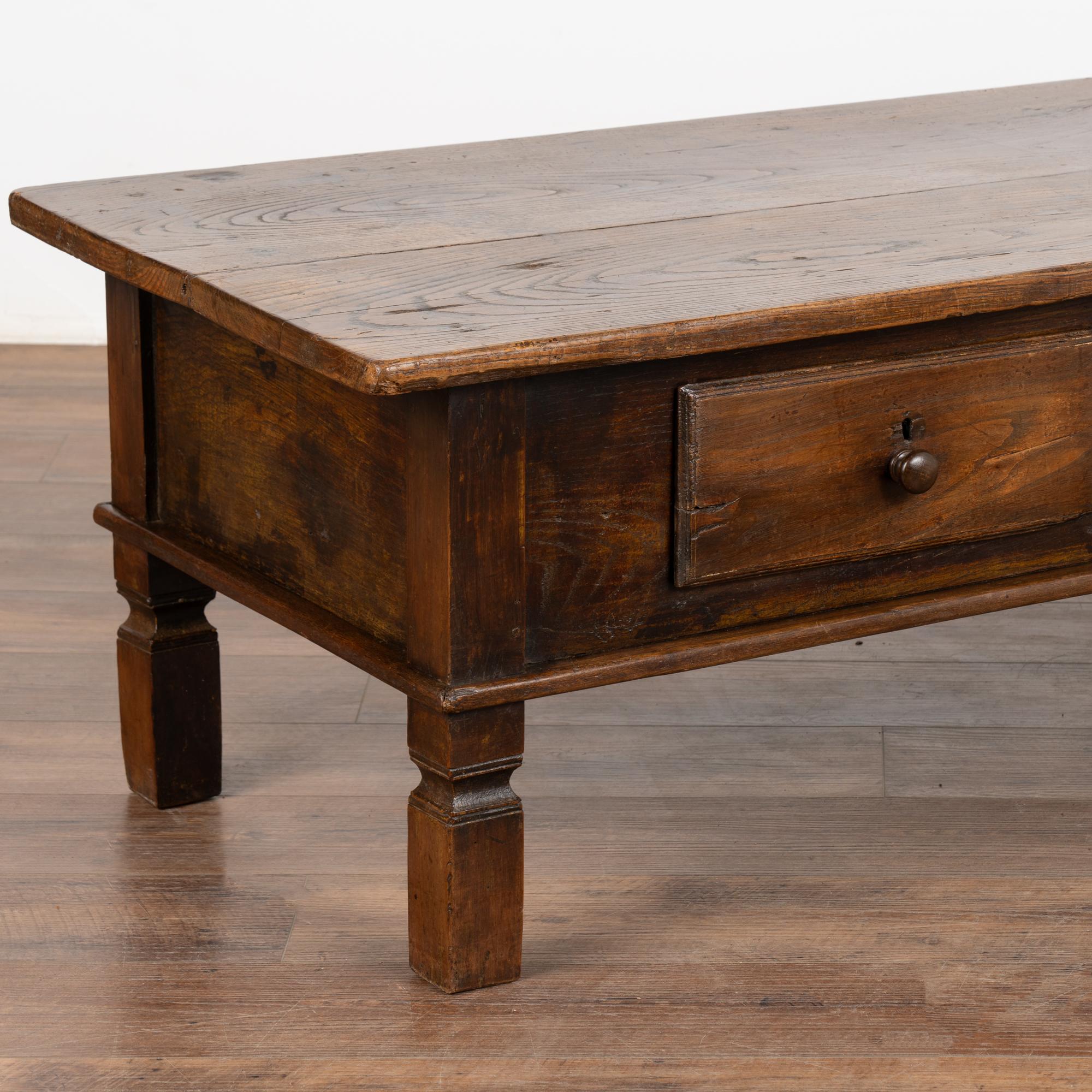 Two Drawer French Country Oak Coffee Table, circa 1820-40 For Sale 2