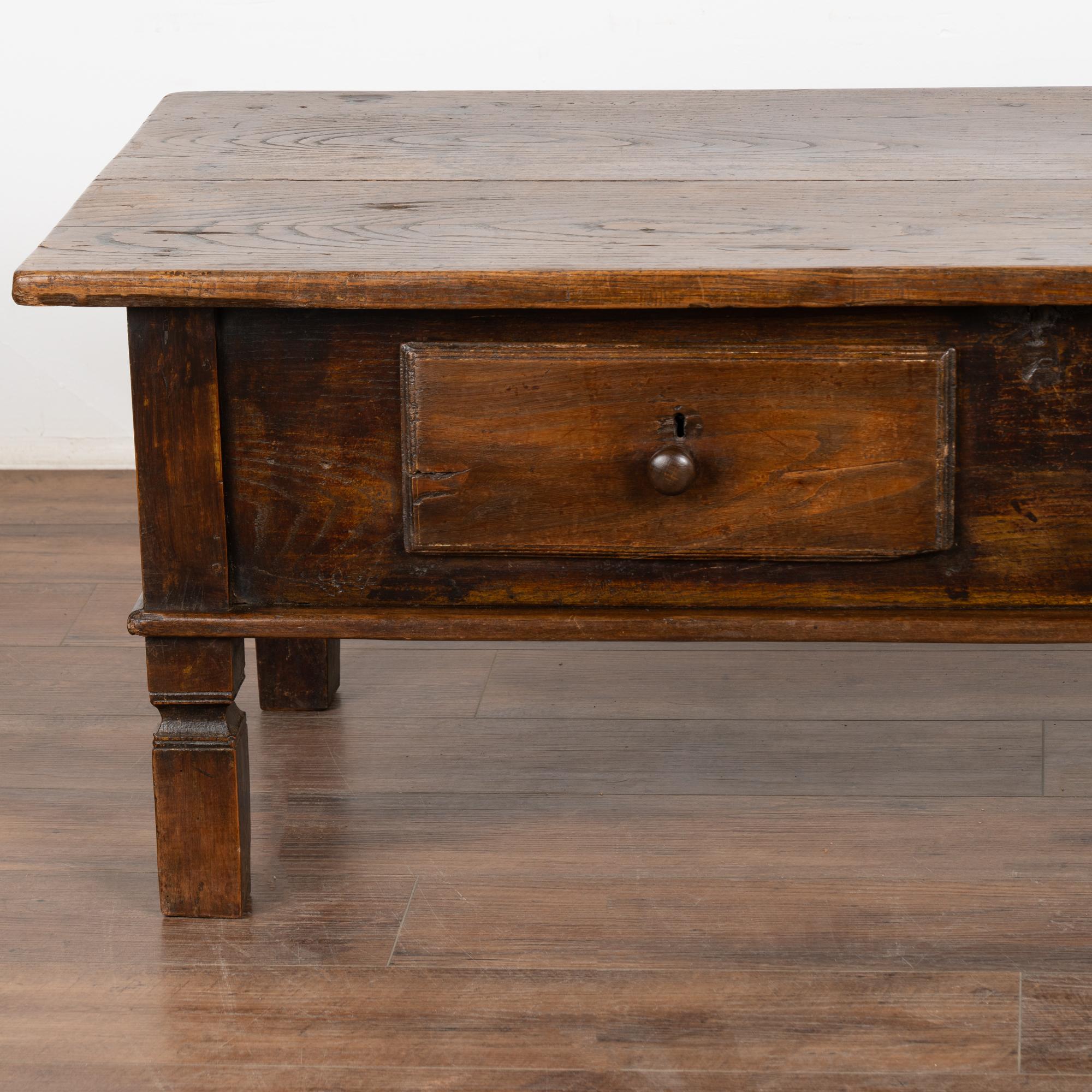 Two Drawer French Country Oak Coffee Table, circa 1820-40 For Sale 3