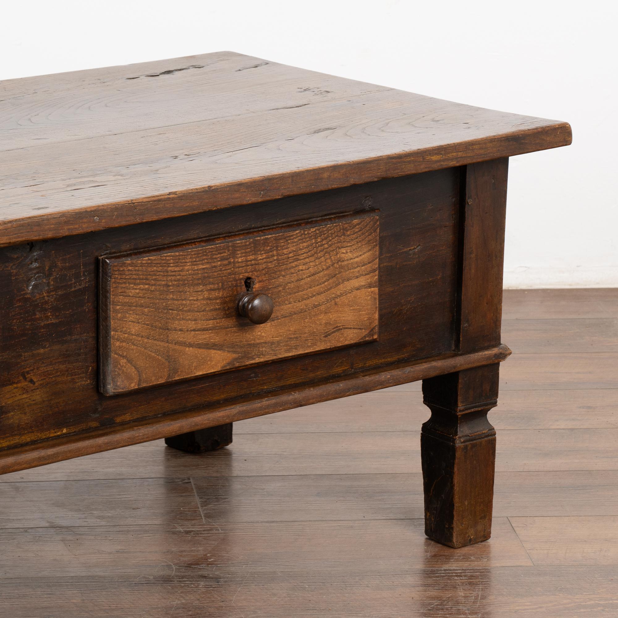 Two Drawer French Country Oak Coffee Table, circa 1820-40 For Sale 4