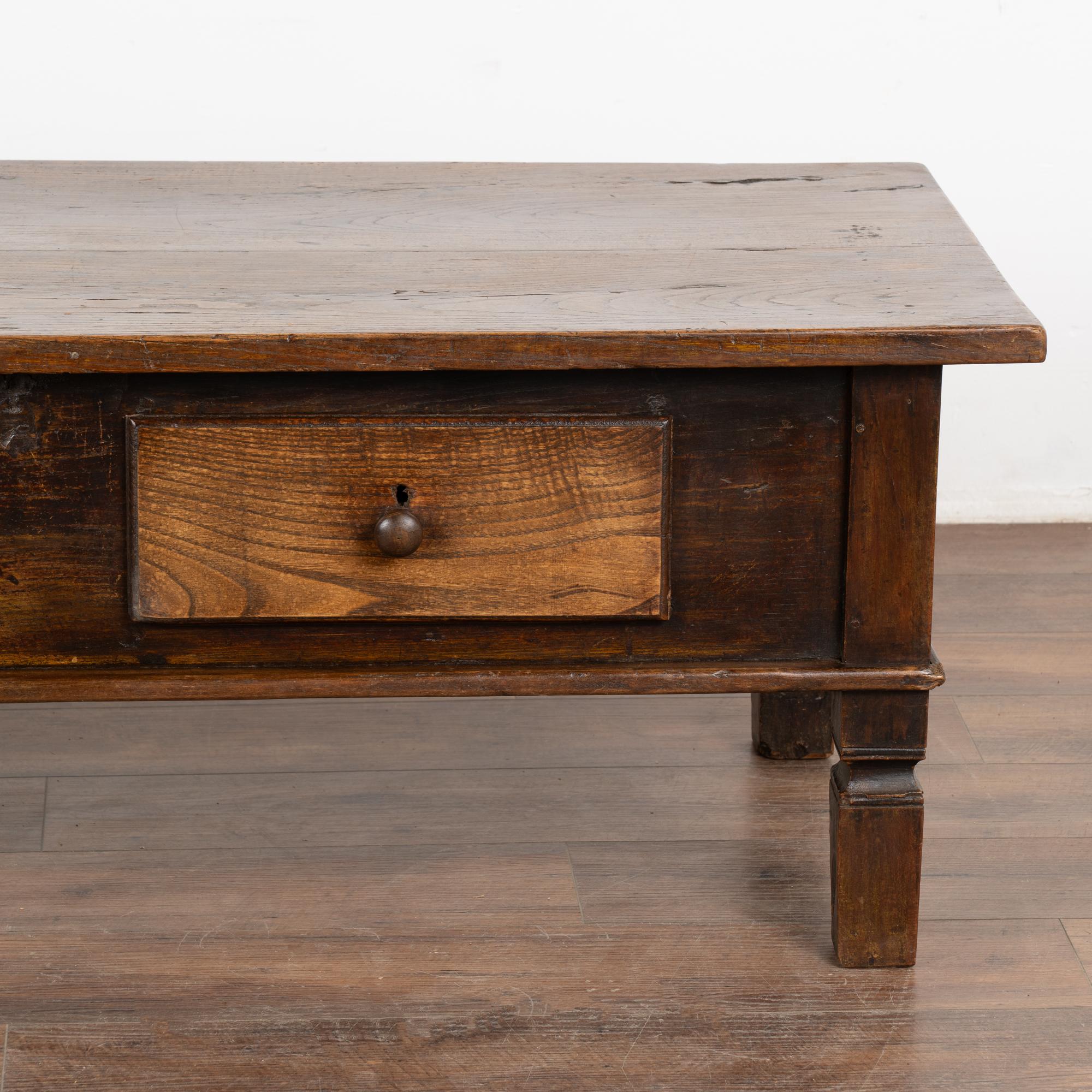 Two Drawer French Country Oak Coffee Table, circa 1820-40 For Sale 5