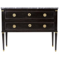 Two-Drawer French Ebonised Commode