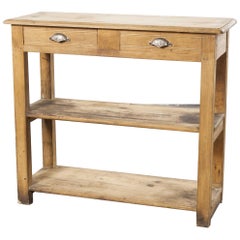 Two-Drawer French Pine Console, Side Table