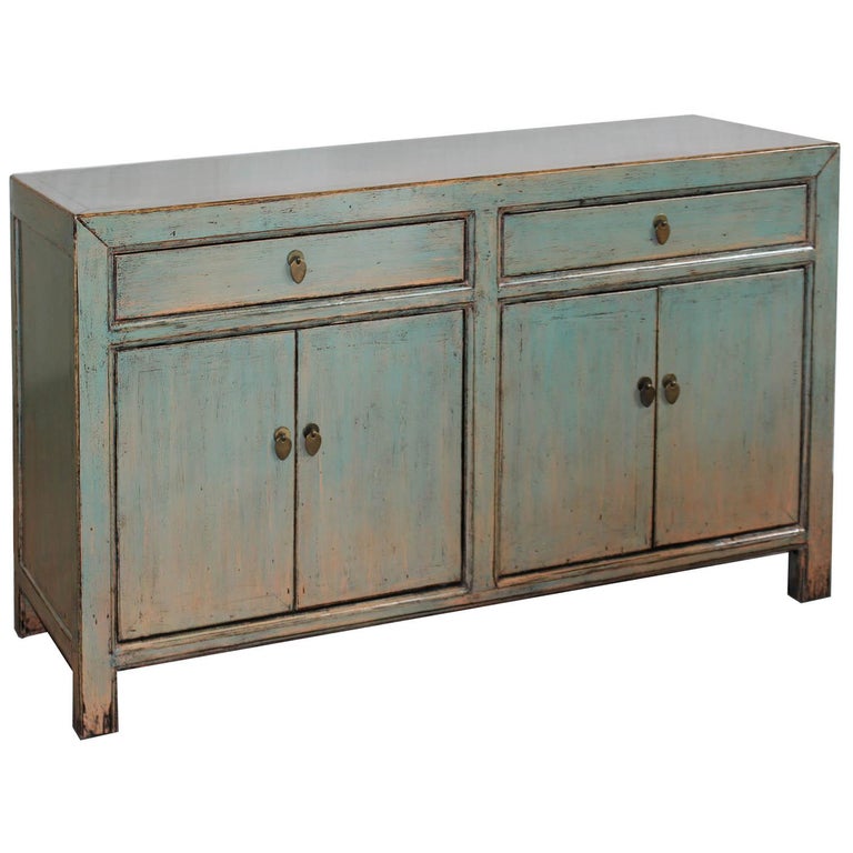 TwoDrawer Green/Blue Sideboard at 1stdibs