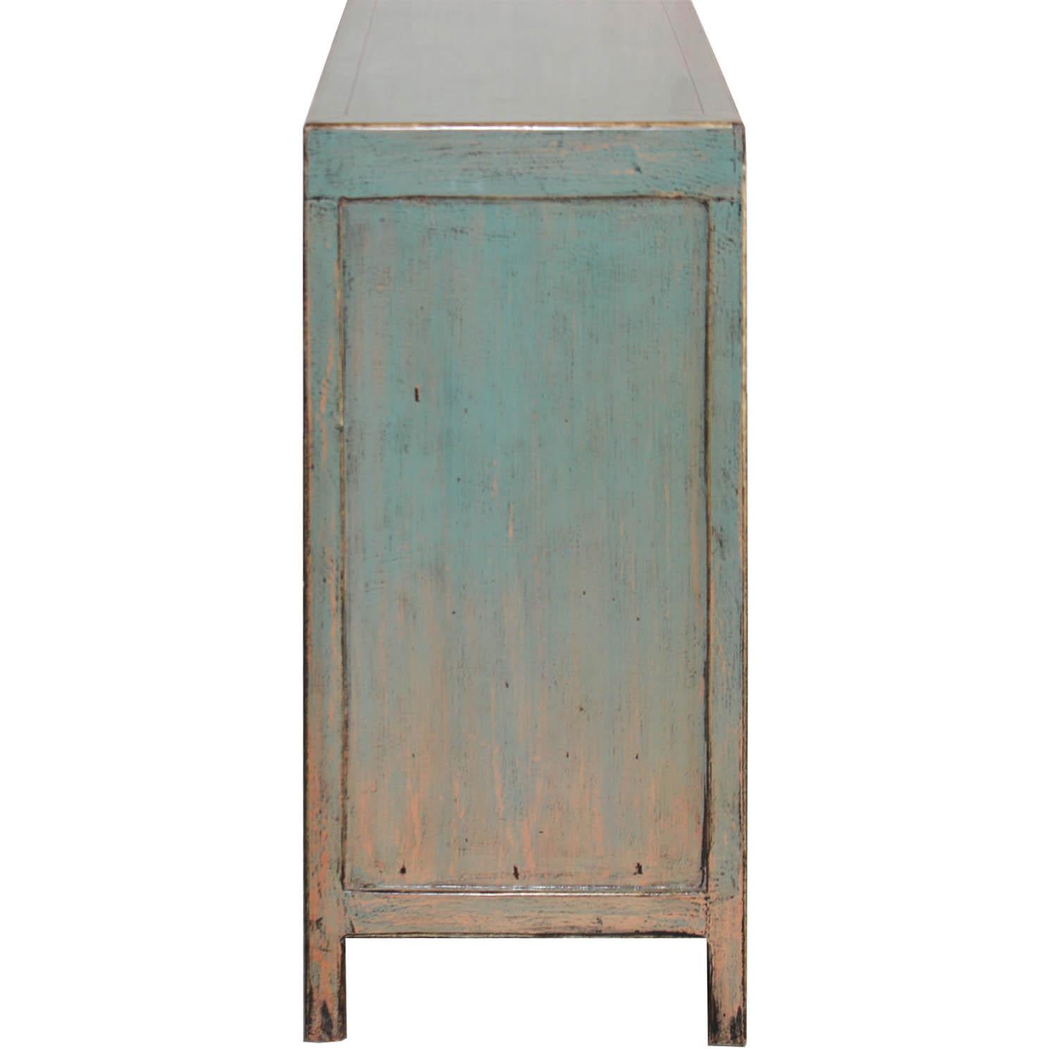 Two-Drawer Green/Blue Sideboard 1