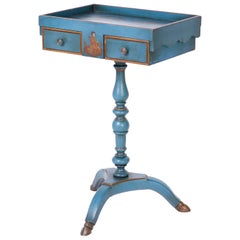 Two-Drawer Italian Painted Stand with Chinoiserie Decorations