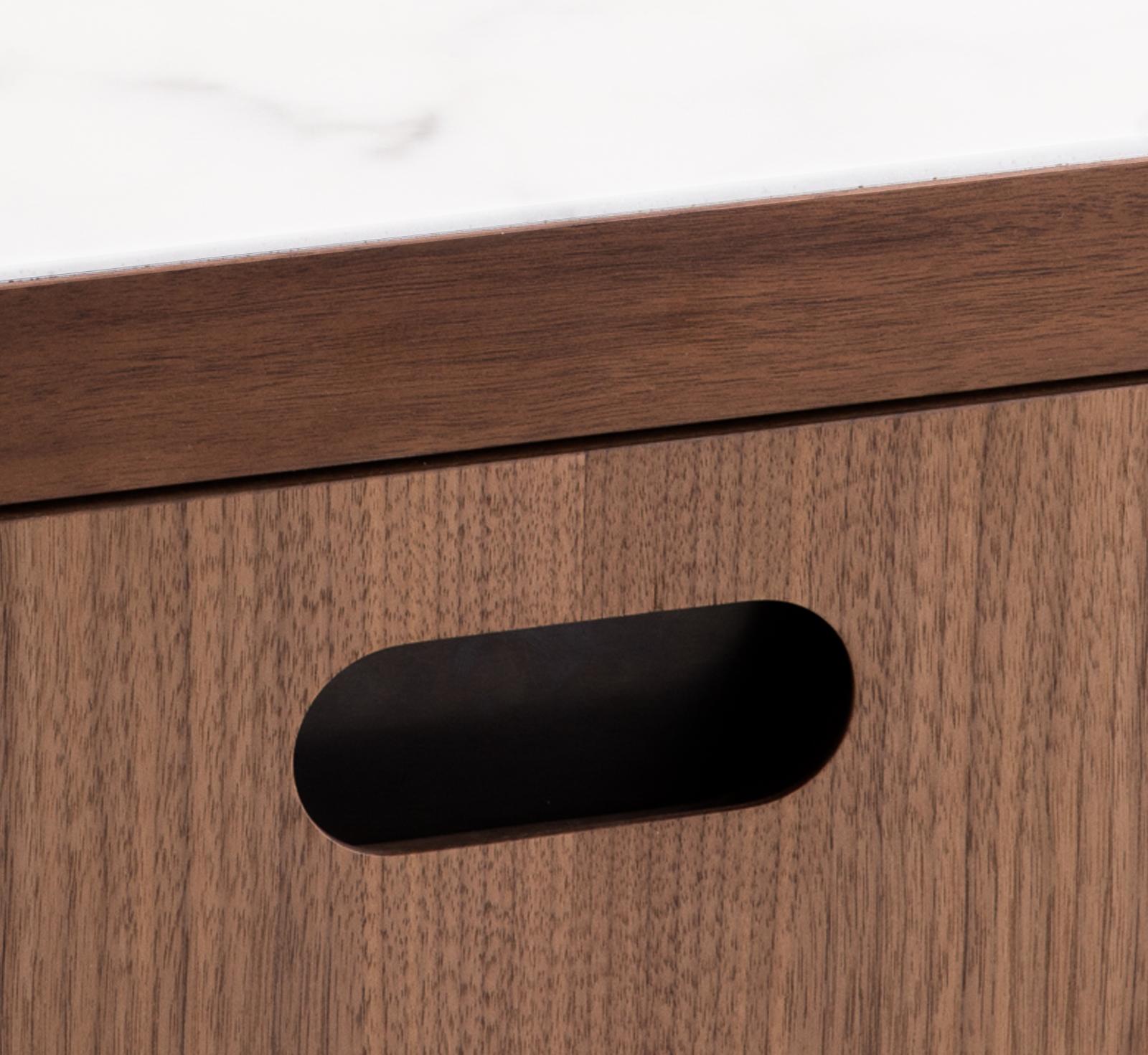 American Two-Drawer Nightstand in Walnut with Blackened Brass by Munson Furniture