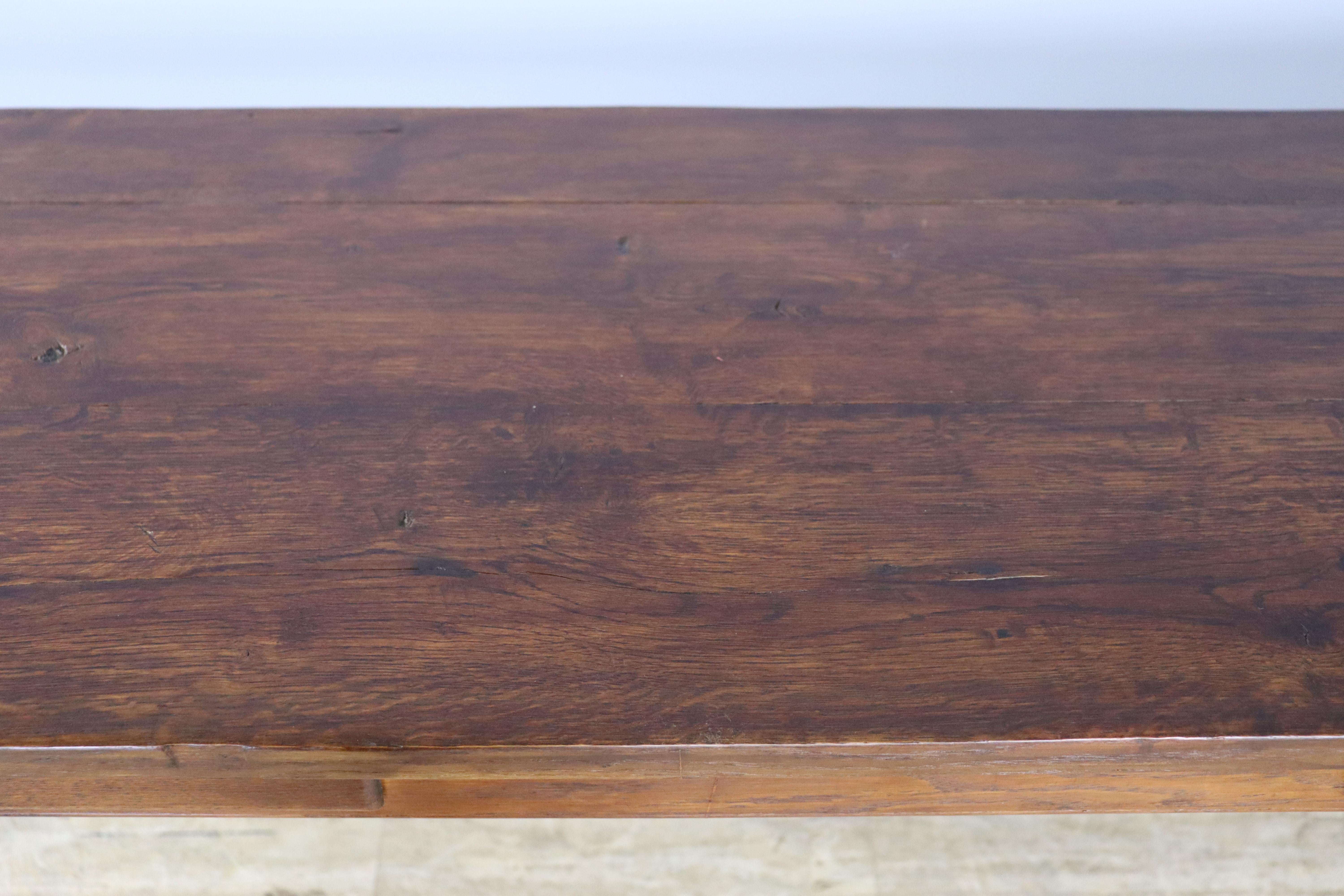 Two Drawer Oak Server with Breadboard Ends For Sale 3