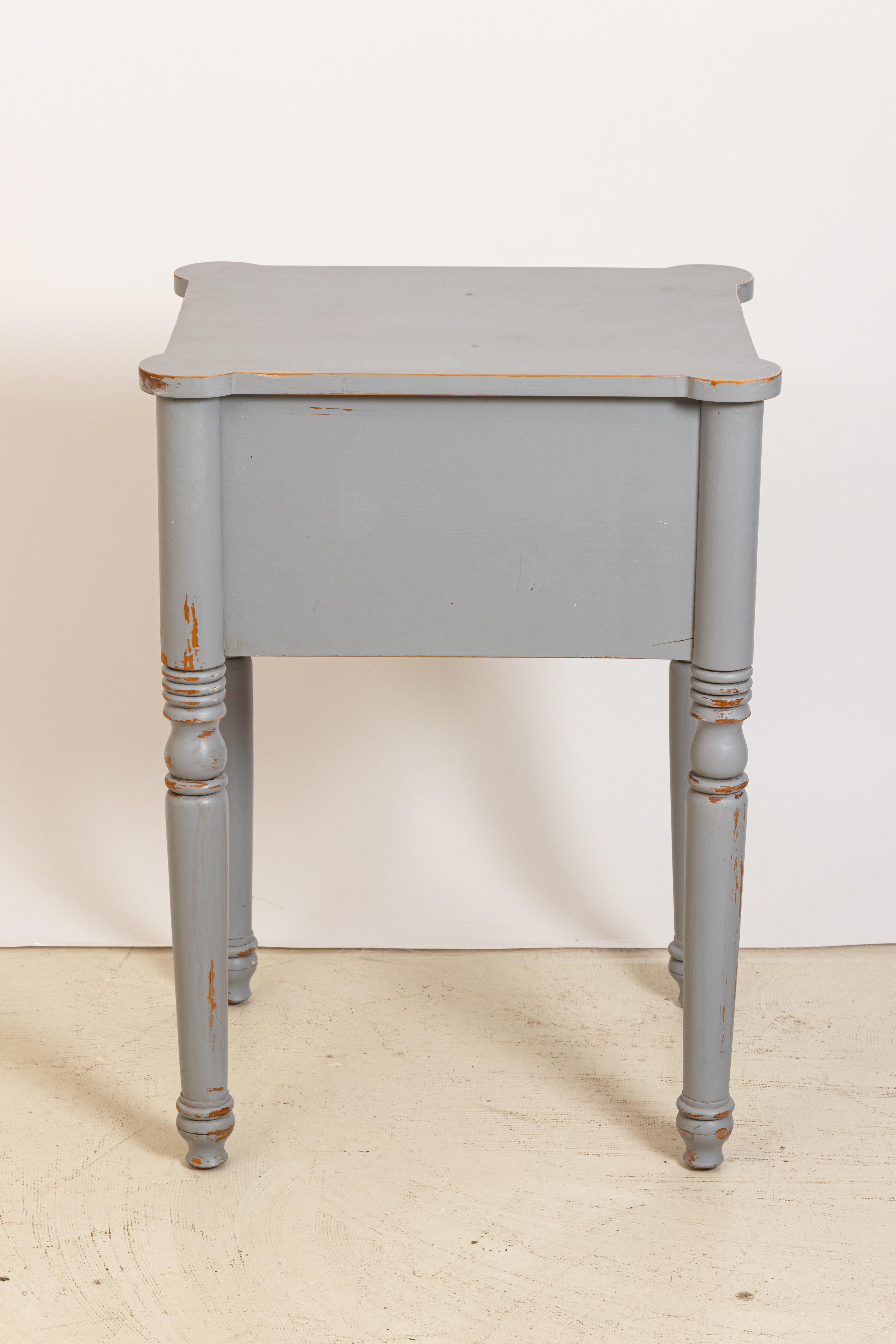 Two-Drawer Painted Distressed Table In Good Condition For Sale In New York, NY