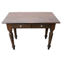 Two Drawer Writing Table W/ Turned Legs