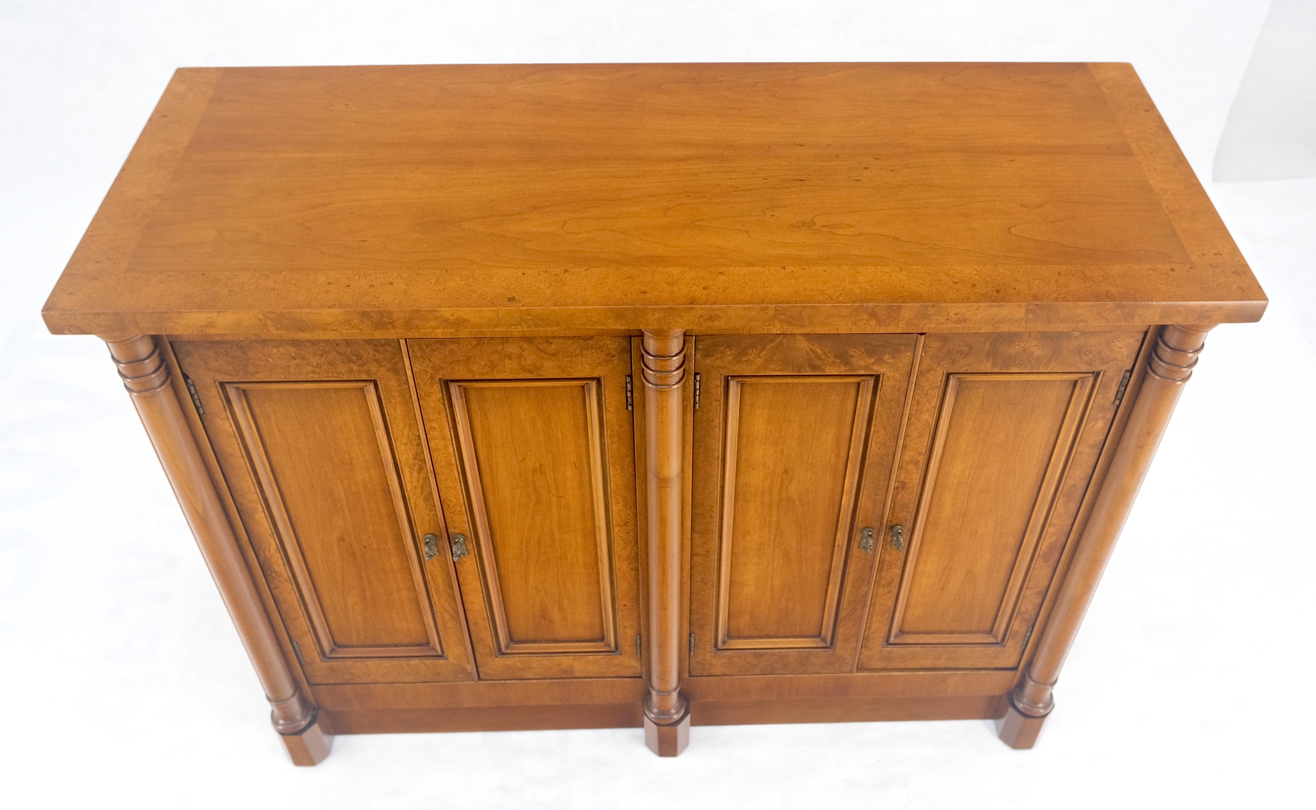 Lacquered Two Drawers Two Draws Empire Revival Server Credenza Sideboard Cabinet MINT For Sale