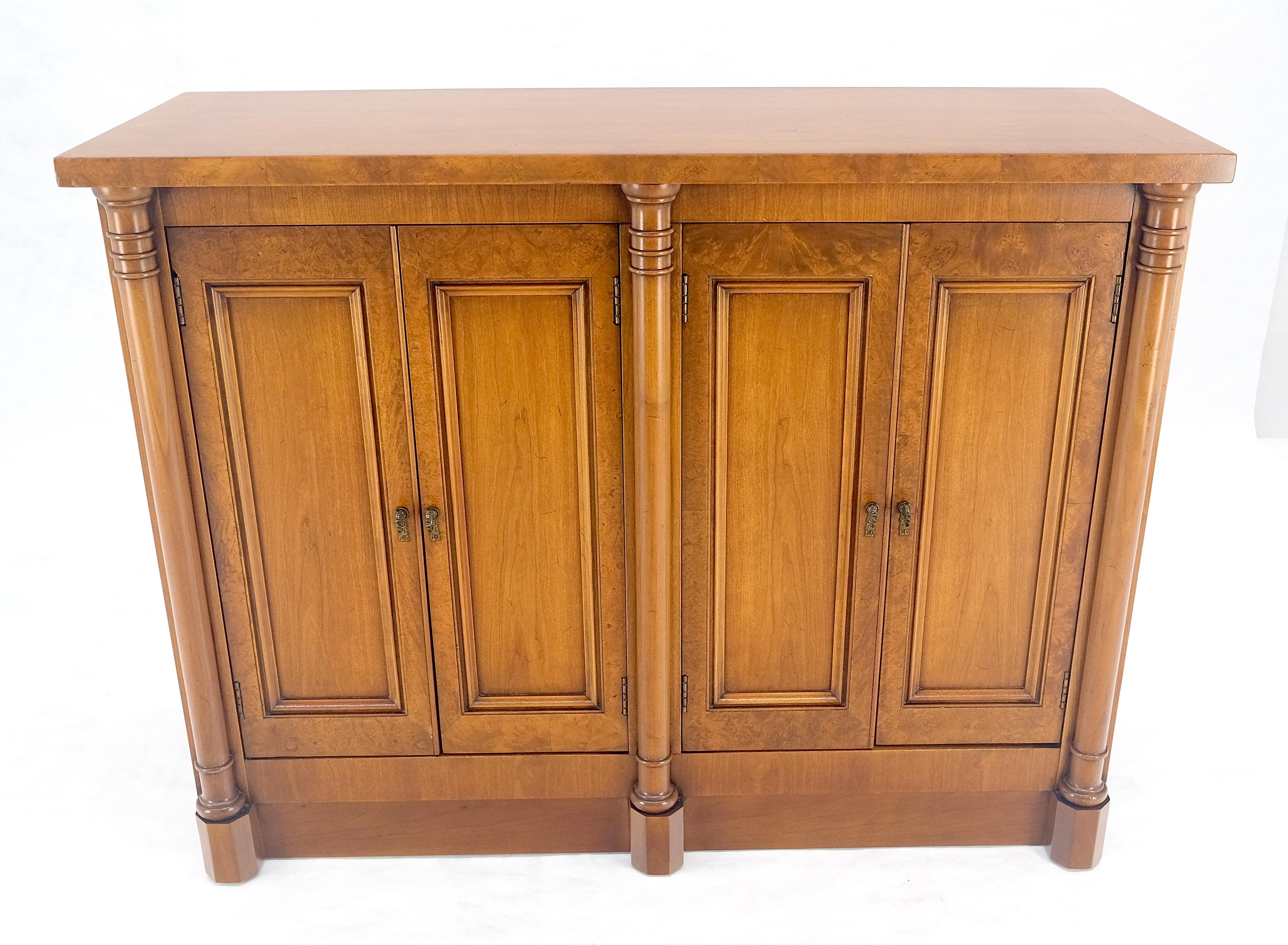 Two Drawers Two Draws Empire Revival Server Credenza Sideboard Cabinet MINT In Good Condition For Sale In Rockaway, NJ