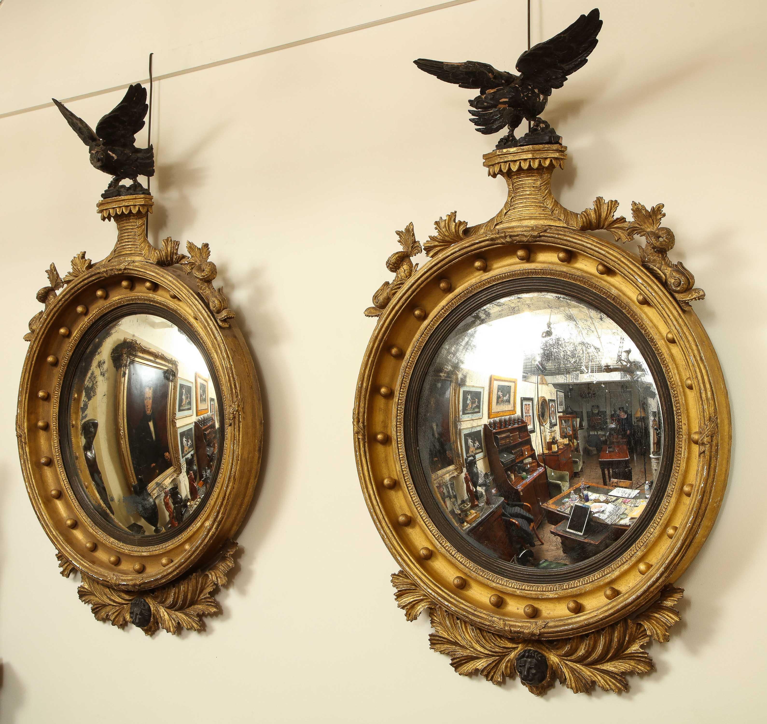 Two Early 19th Century English Convex Mirrors For Sale 6