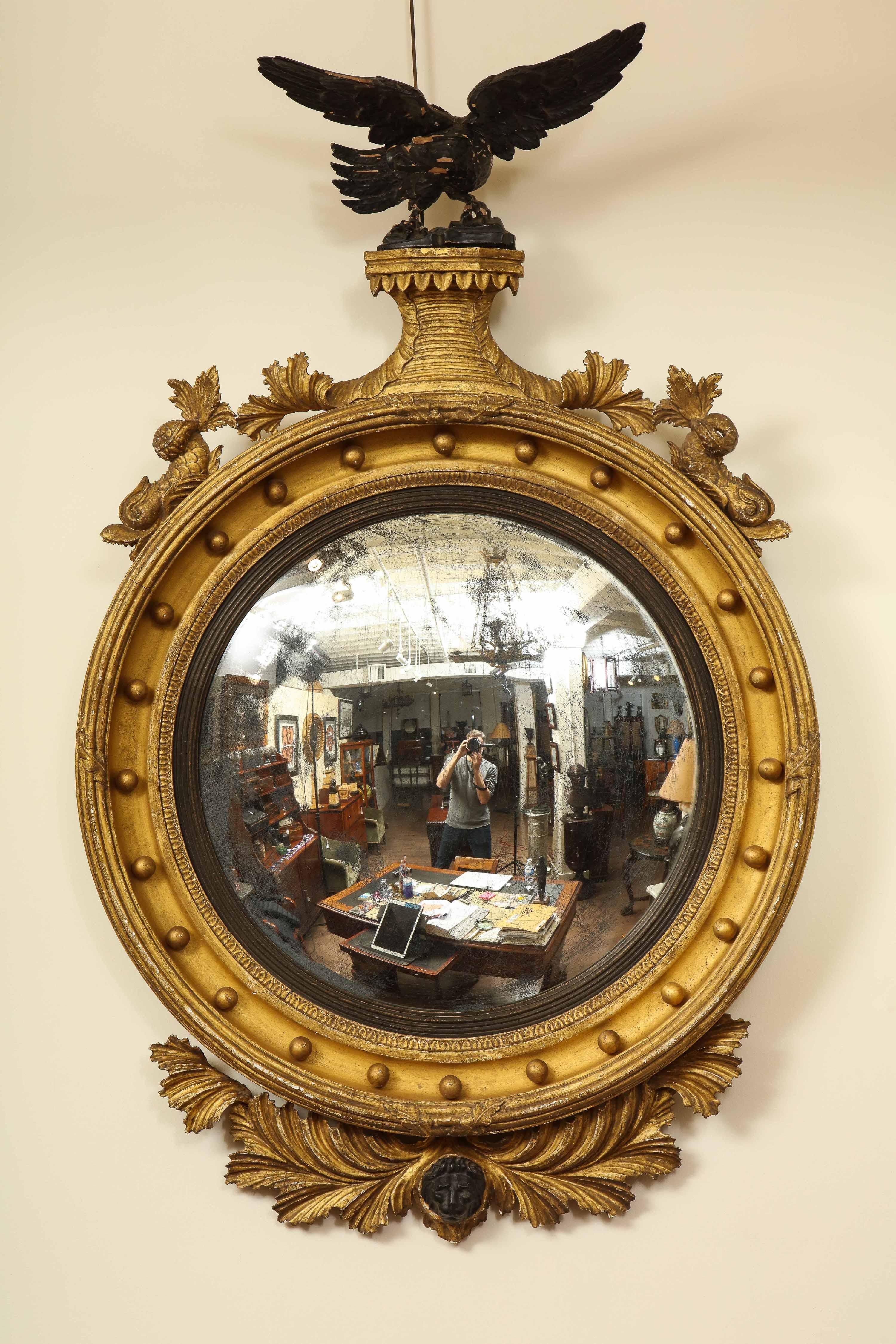 Regency Two Early 19th Century English Convex Mirrors For Sale