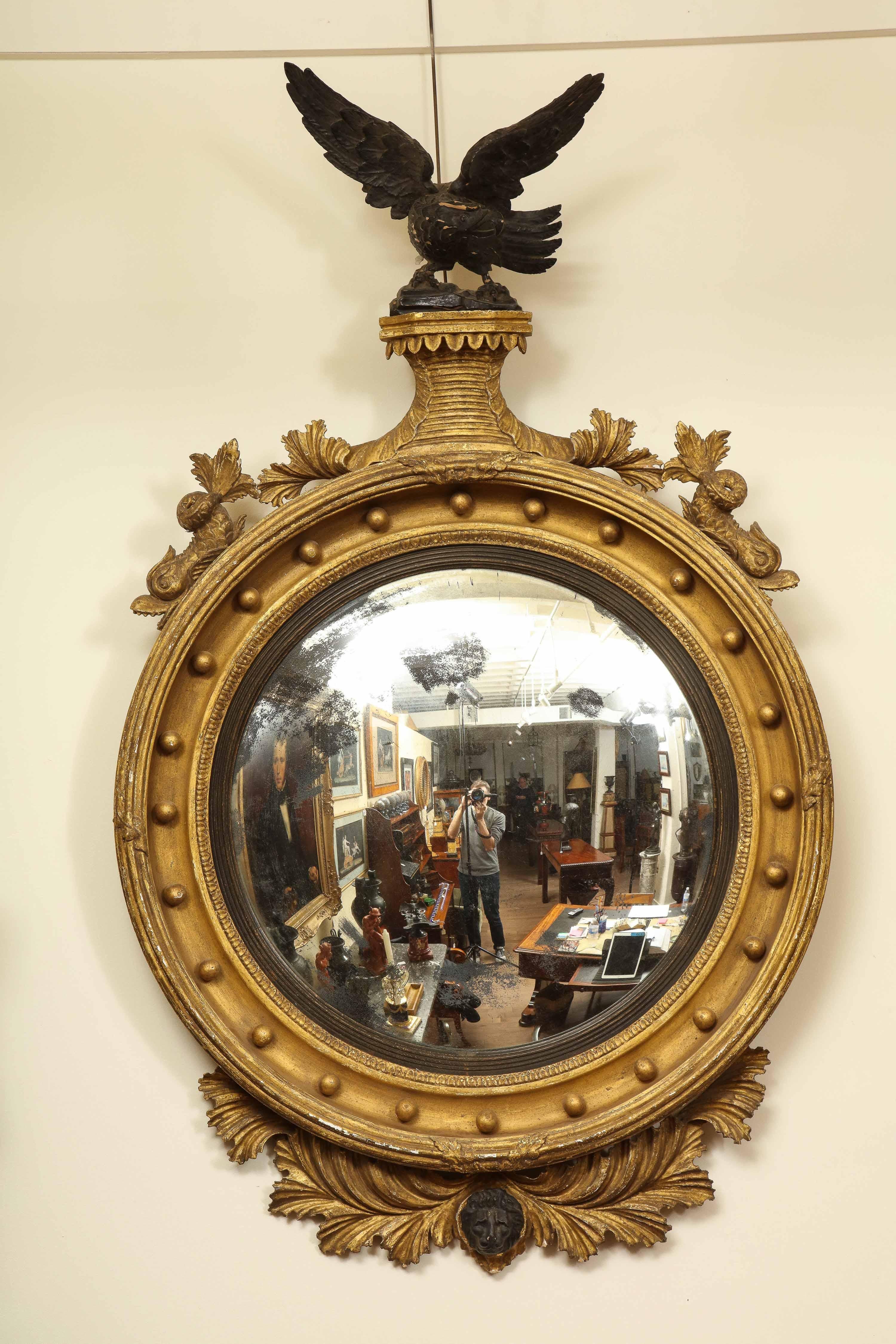 Two Early 19th Century English Convex Mirrors In Good Condition For Sale In New York, NY