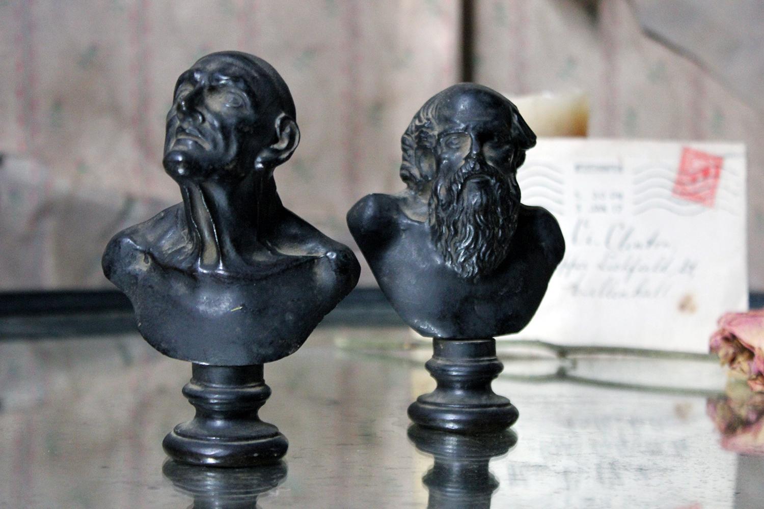 Two Early 19th Century Grand Tour Bronze Portrait Busts of Philosophers 6