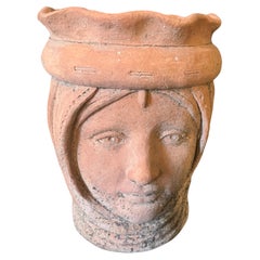 Zwei sizilianische Terrakotta-Vasen des frühen 20. Jahrhunderts Teste di Moro