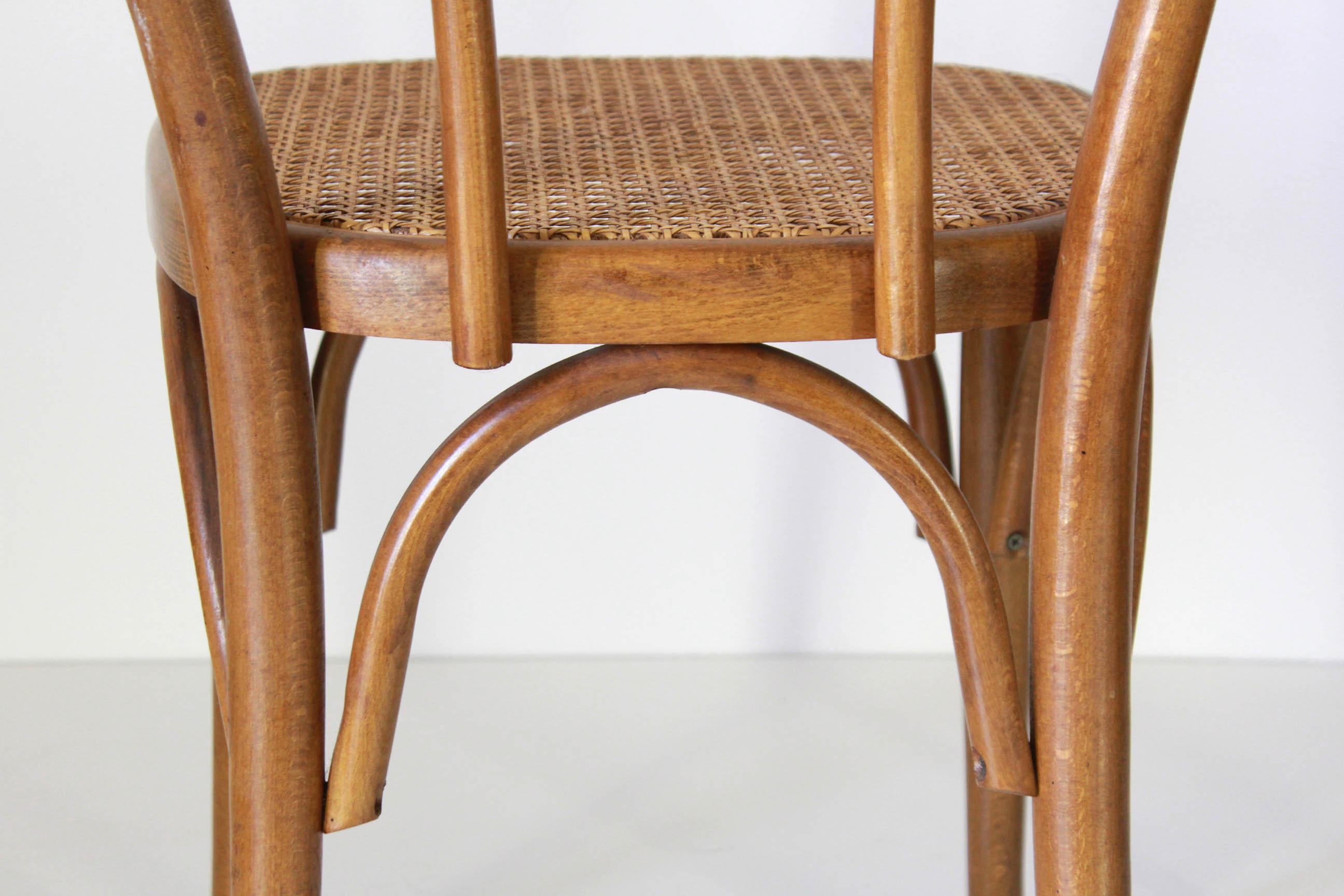 Cane Two Early 20th Century Thonet Style curved Wood Chairs
