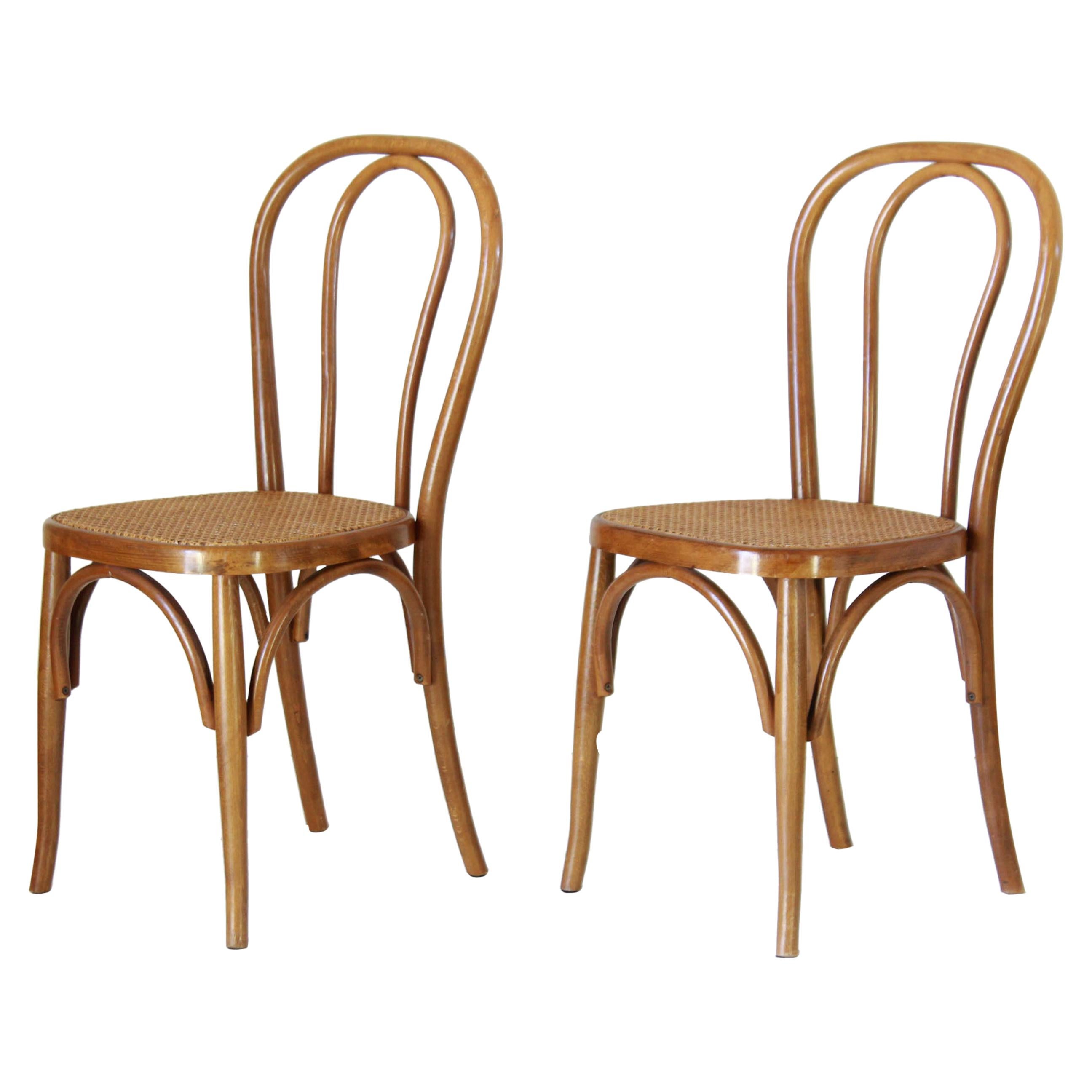 Two Early 20th Century Thonet Style curved Wood Chairs