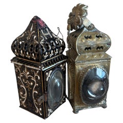 Two Early Brass Lanterns With Decoration, Circa 1720's