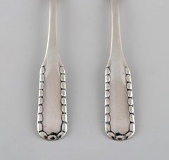 Two Early Georg Jensen Rope Salt Spoons in Silver, 830, Dated 1909-1914