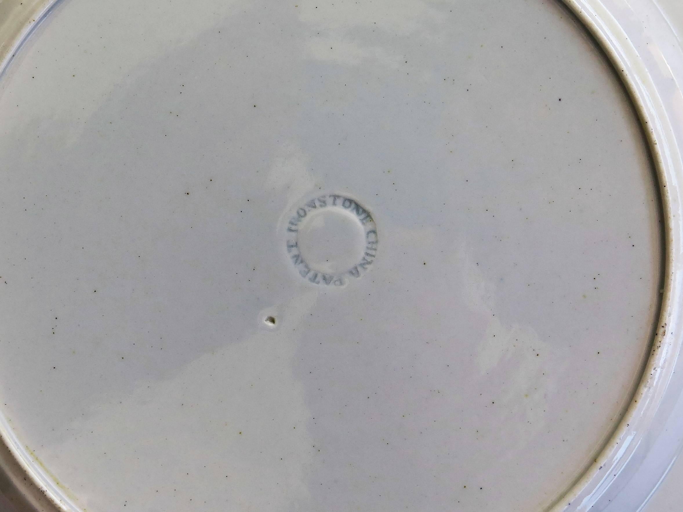 Two Early Mason's Ironstone Dinner Plates Rare Heavily Gilded Patterns 8